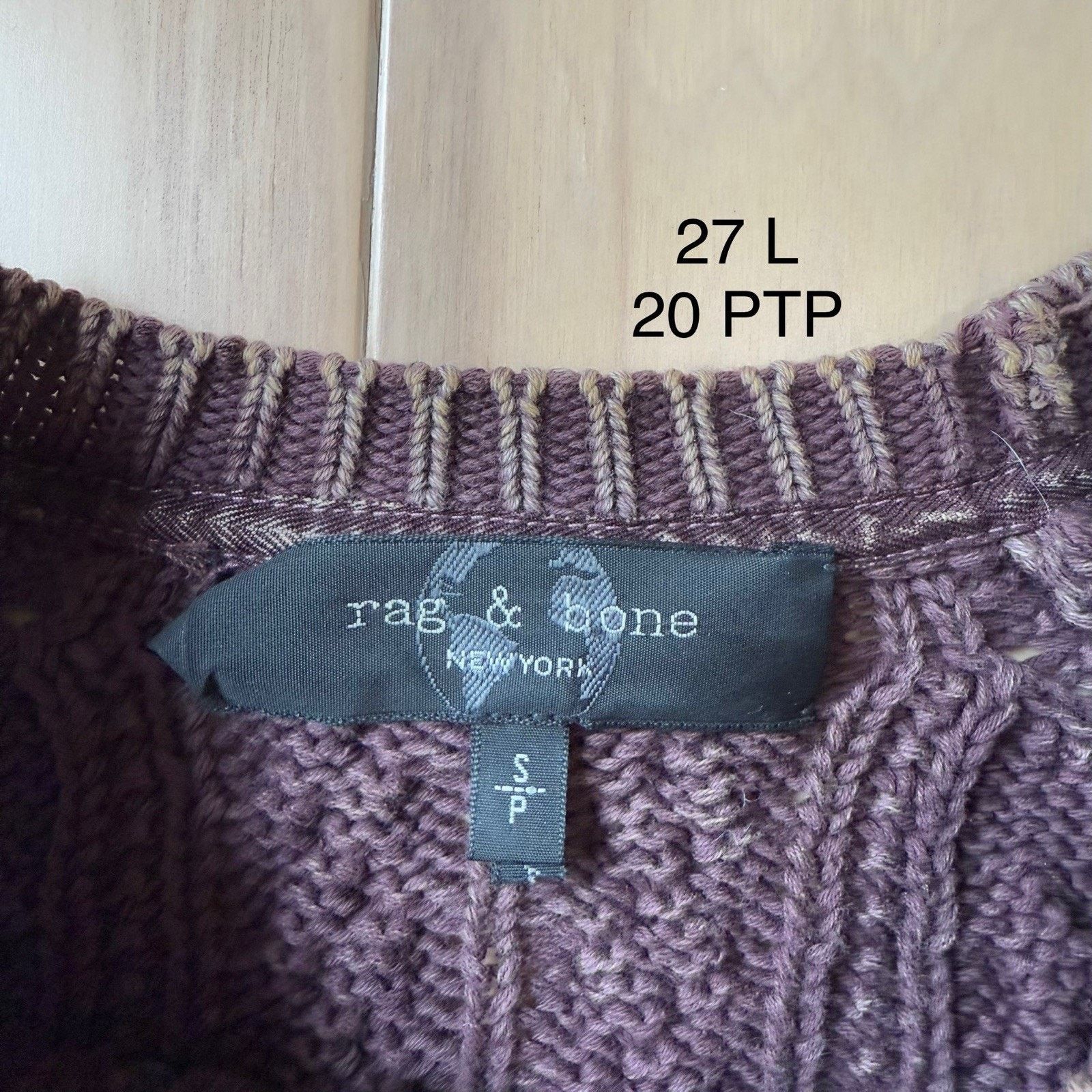 Rag & Bone Rag & Bone Dexter Aran Cable Knit Sweater Small Mauve Size S / US 4 / IT 40 - 7 Thumbnail