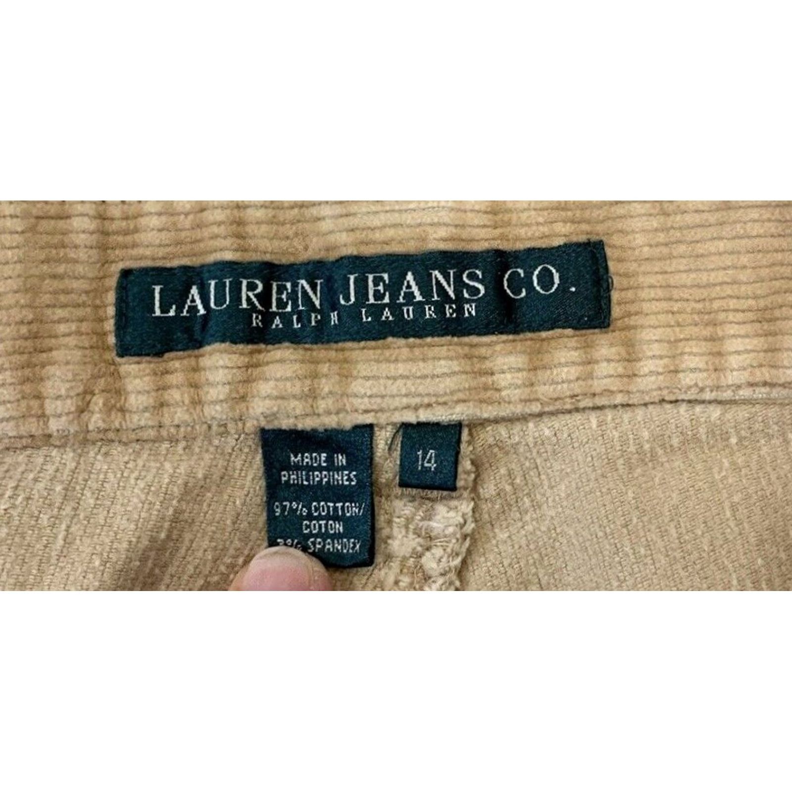 Ralph Lauren Lauren Ralph Lauren Jeans Co. Women’s 14 Tan Classic Straight Leg Corduroy Pants 34x30 Size 36" / US 14 / IT 50 - 6 Thumbnail