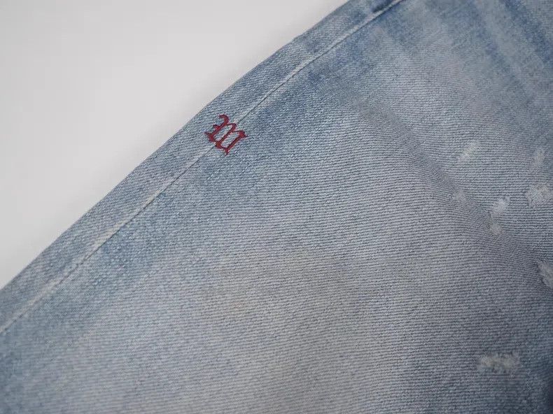 Wtaps Wtaps size M Blue Destroyed Patch Washed Denim Jeans Size US 40 / EU 56 - 4 Thumbnail
