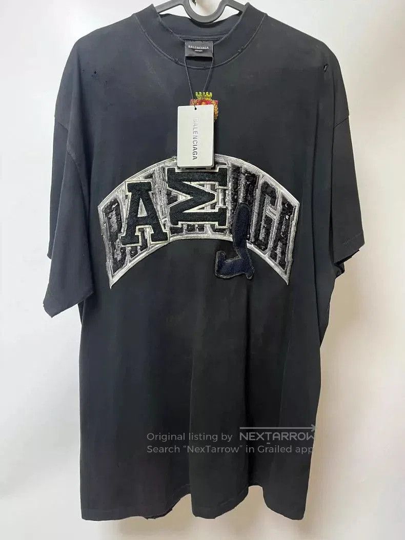 Balenciaga Balenciaga Black Distressed Short Sleeve. Size US XXL / EU 58 / 5 - 1 Thumbnail