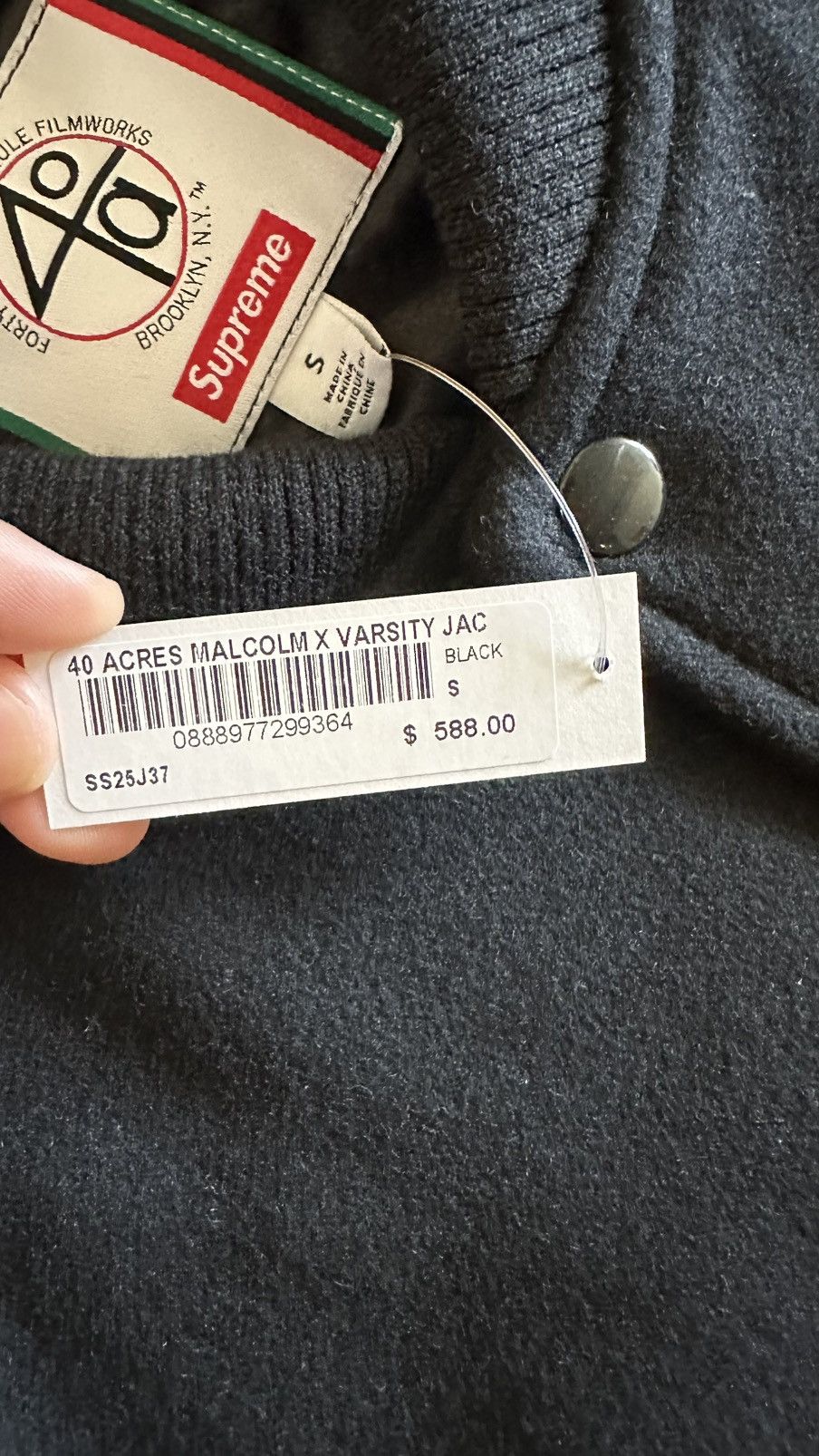 Supreme Supreme 40 Acers Malcom X Varsity jacket (S) (black) Size US S / EU 44-46 / 1 - 3 Thumbnail