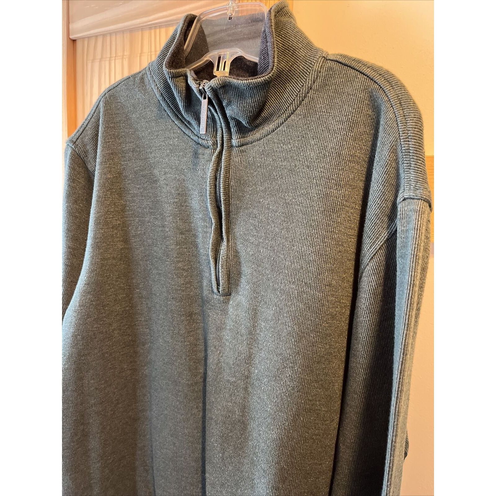 Van Heusen Van Heusen Men’s M Green LS 1/4 Zip Cotton Blend Sweater Size US M / EU 48-50 / 2 - 2 Thumbnail