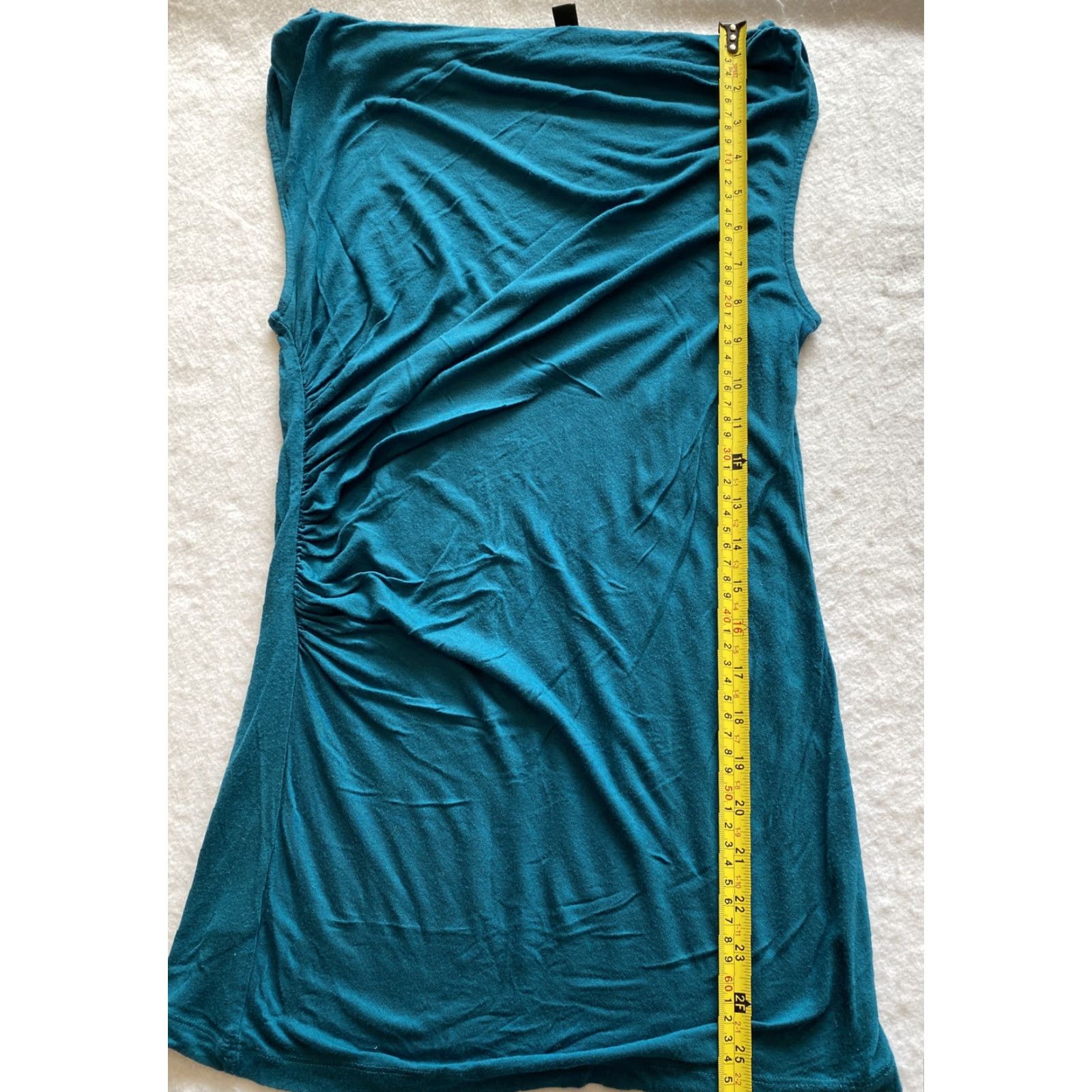 Ann Taylor Ann Taylor Tank Shirt Women’s M Size Green / 18-8 Regular Tank Top Blue Canvas Ruffle Formal Sleeveless Round Neck Basic All Seasons Women’s M Size Size M / US 6-8 / IT 42-44 - 7 Thumbnail