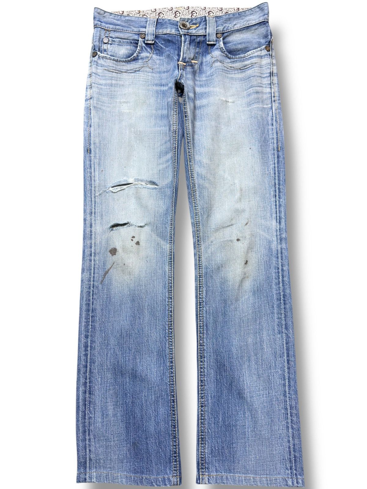 Edwin Vintage Edwin Bluetrip Faded Ripped Distressed Denim Size US 30 / EU 46 - 1 Thumbnail