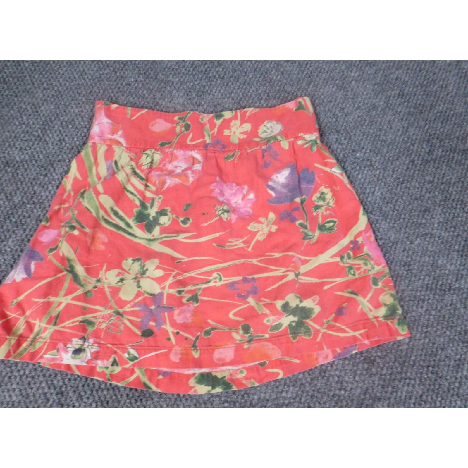 Old Navy Old Navy Skirt Womens XS Pink Floral A-Line Linen Knee Length Stretch Casual Womens Size 26" / US 2 / IT 38 - 3 Thumbnail