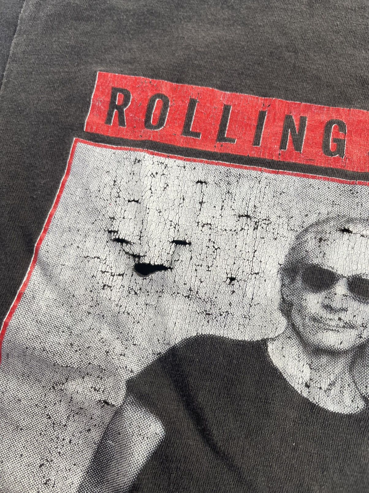 Band Tees Thrashed 1990 Vintage Rolling Stones Distressed Shirt Tee Size US M / EU 48-50 / 2 - 7 Thumbnail