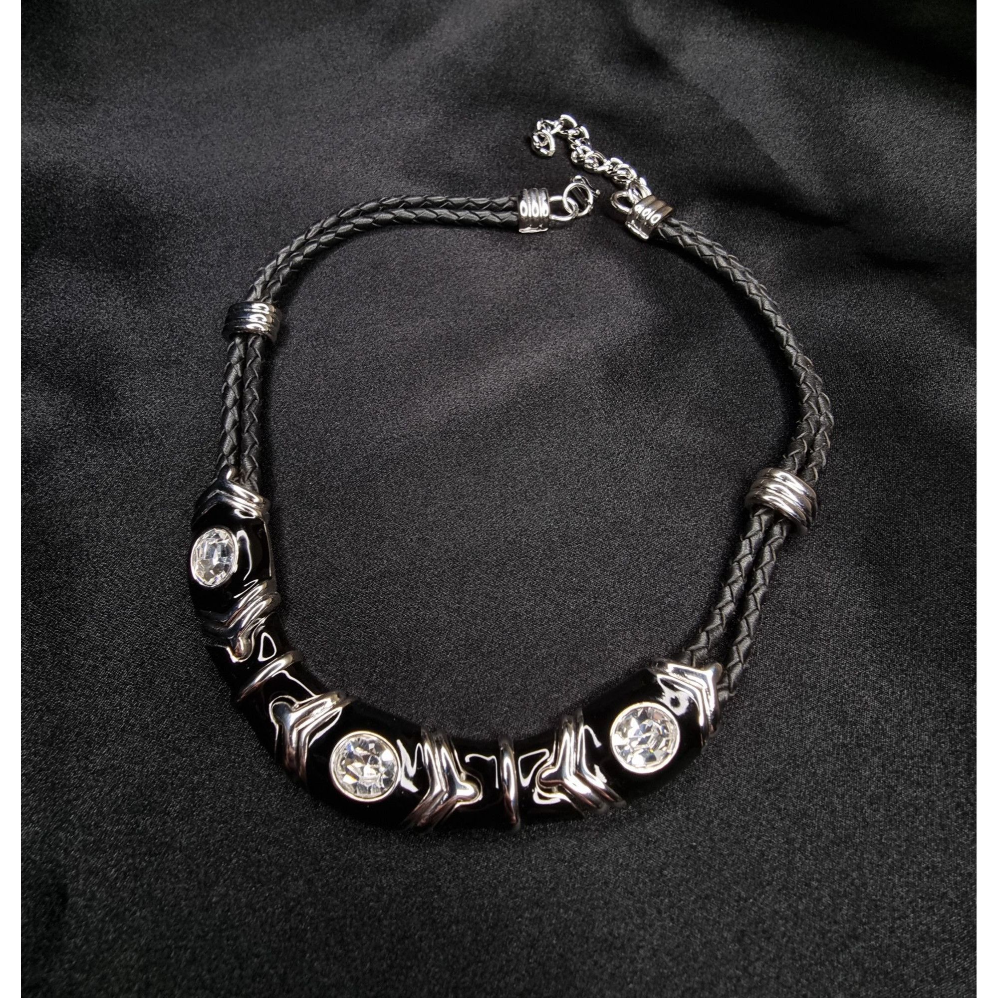 Vintage Vintage Nolan Miller Black Braided Double Strand Necklace Wi Size ONE SIZE - 2 Thumbnail