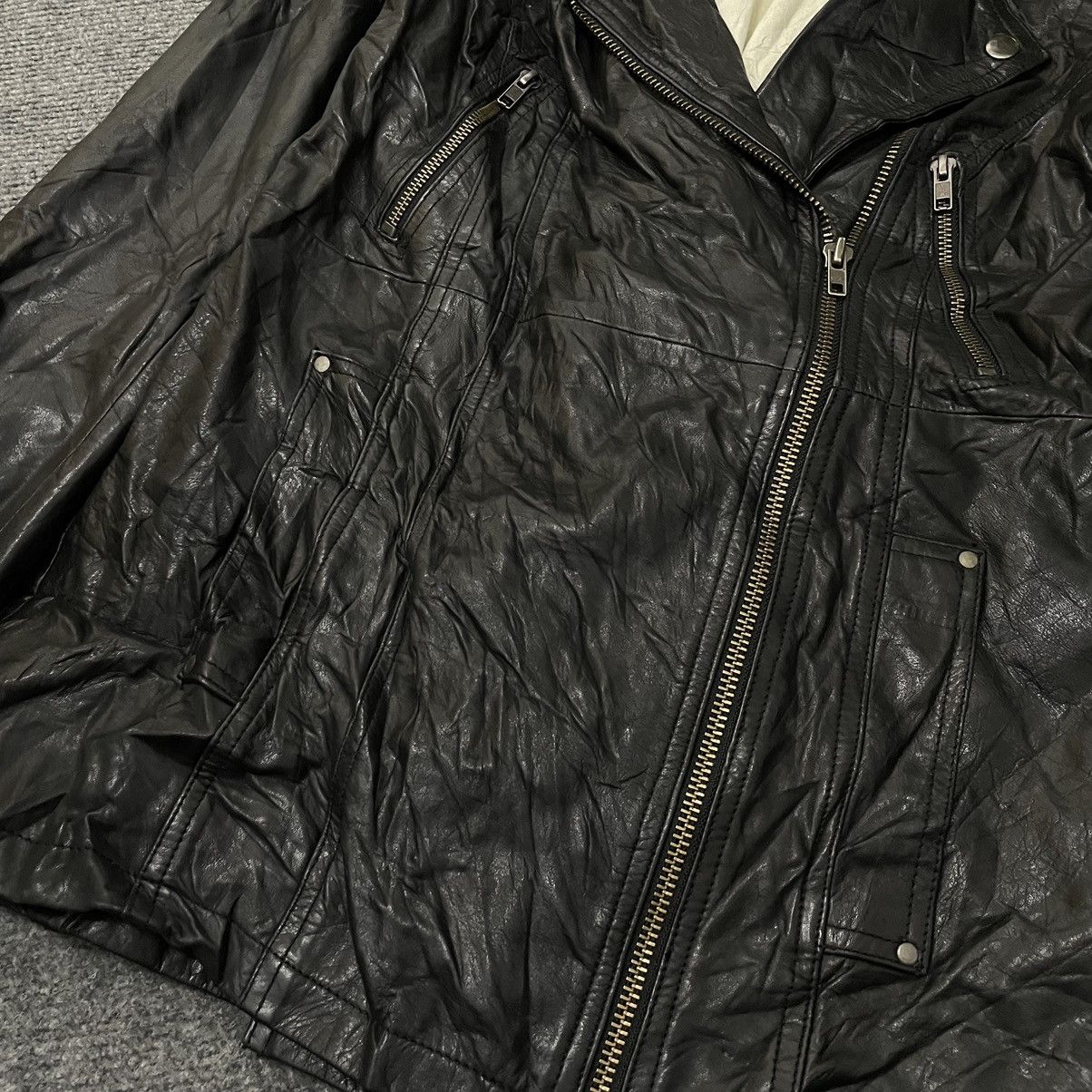 Genuine Leather × Japanese Brand Hide Cowhide Leather Double Collar Bikers Jacket Rockabilly Size US S / EU 44-46 / 1 - 3 Thumbnail