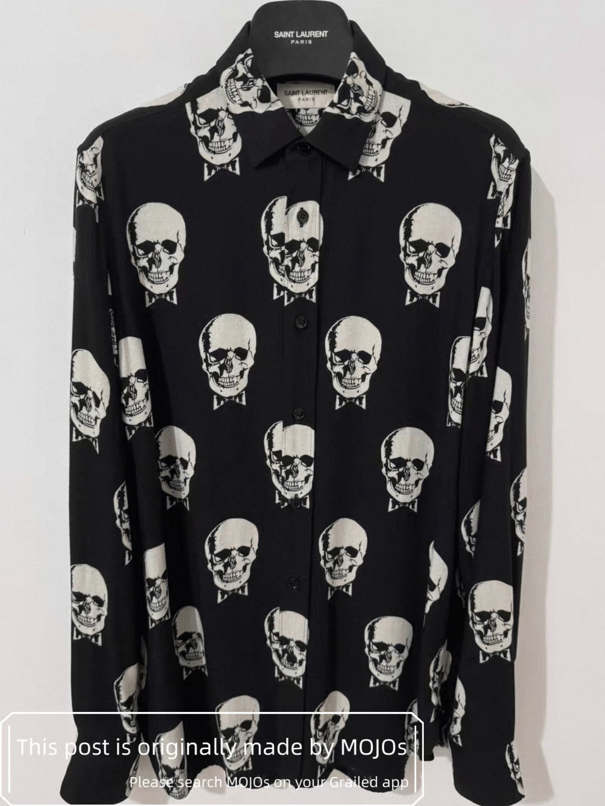 Saint Laurent Paris Sz 37 Saint Laurent Paris 15AW Skull Print Shirt mojos24 Size US S / EU 44-46 / 1 - 1 Thumbnail