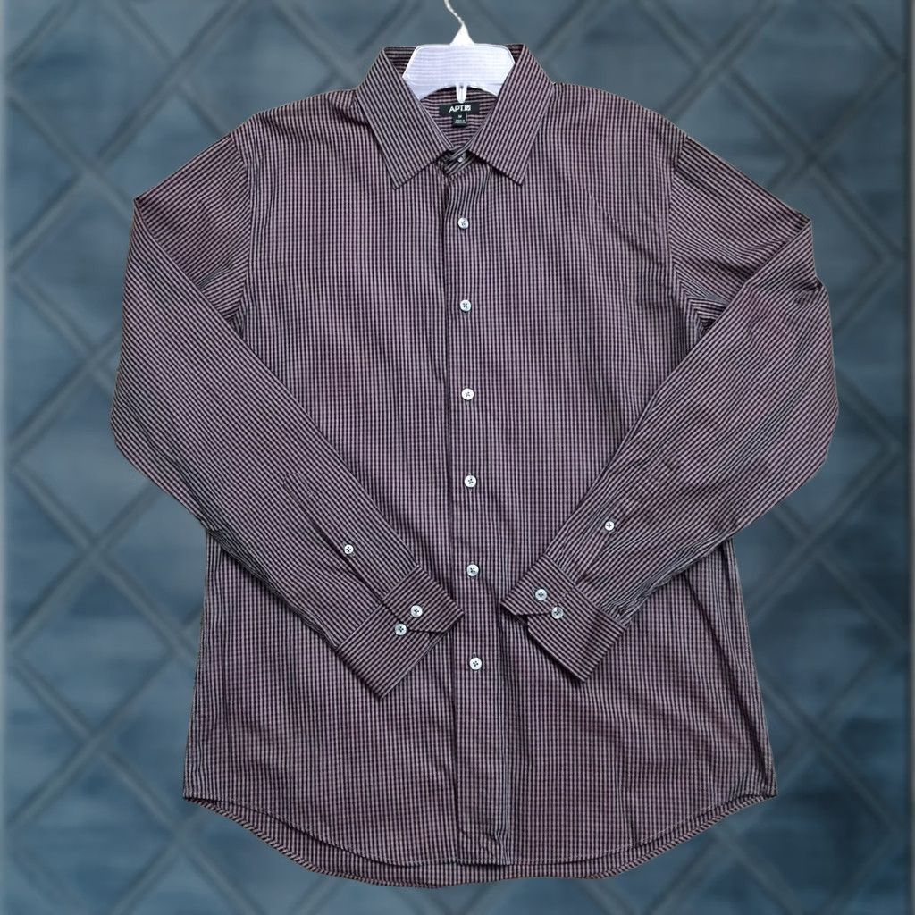 Vintage Apt 9 Shirt Mens Medium Red Gray Check Long Sleeve Button Front Size US M / EU 48-50 / 2 - 1 Thumbnail