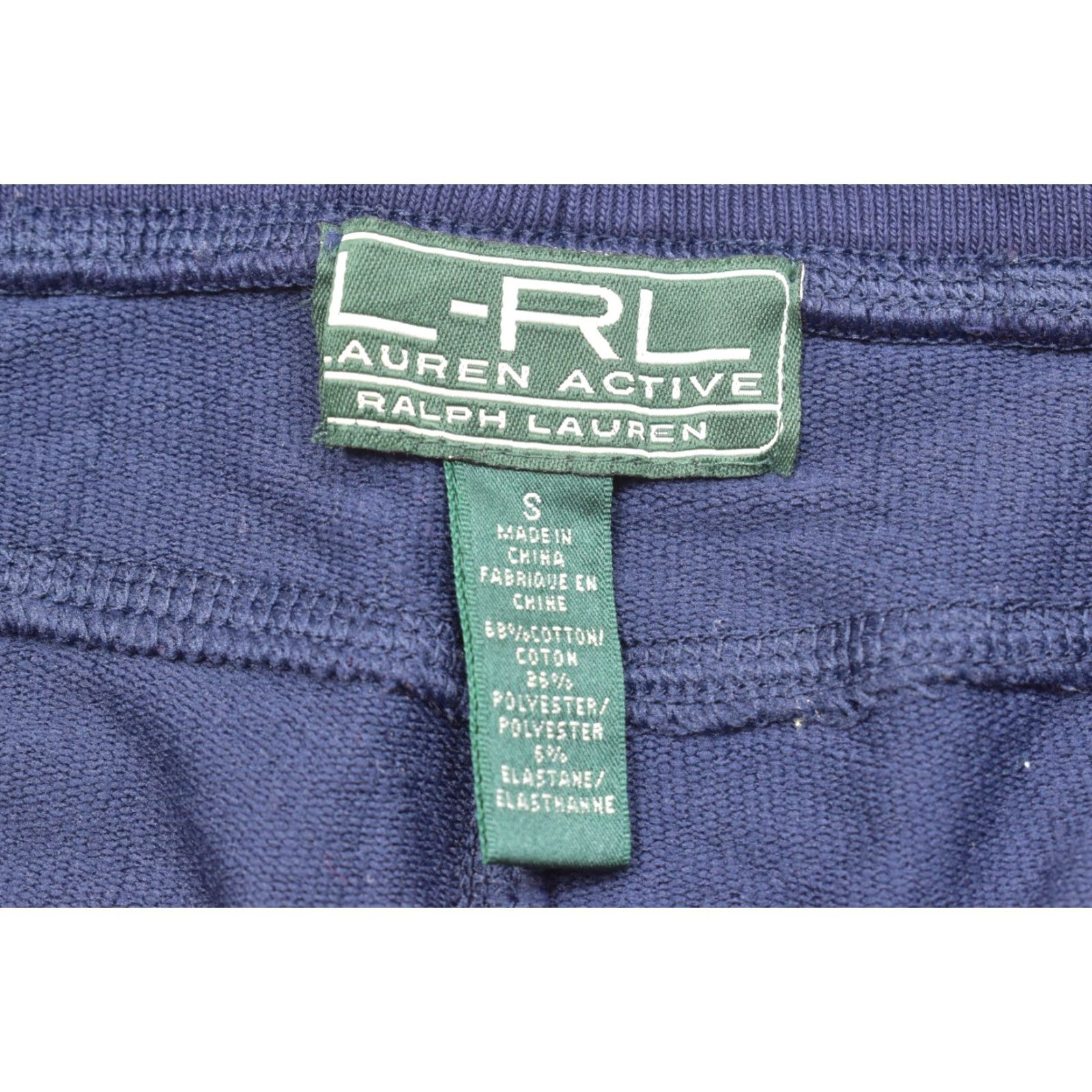 Ralph Lauren Lauren Ralph Lauren Active Women's S Navy Blue Cargo Jogger Sweatpants Drawstring Logo Cotton Blend Tapered Leg Casual Pants Women Size 28" / US 6 / IT 42 - 7 Thumbnail
