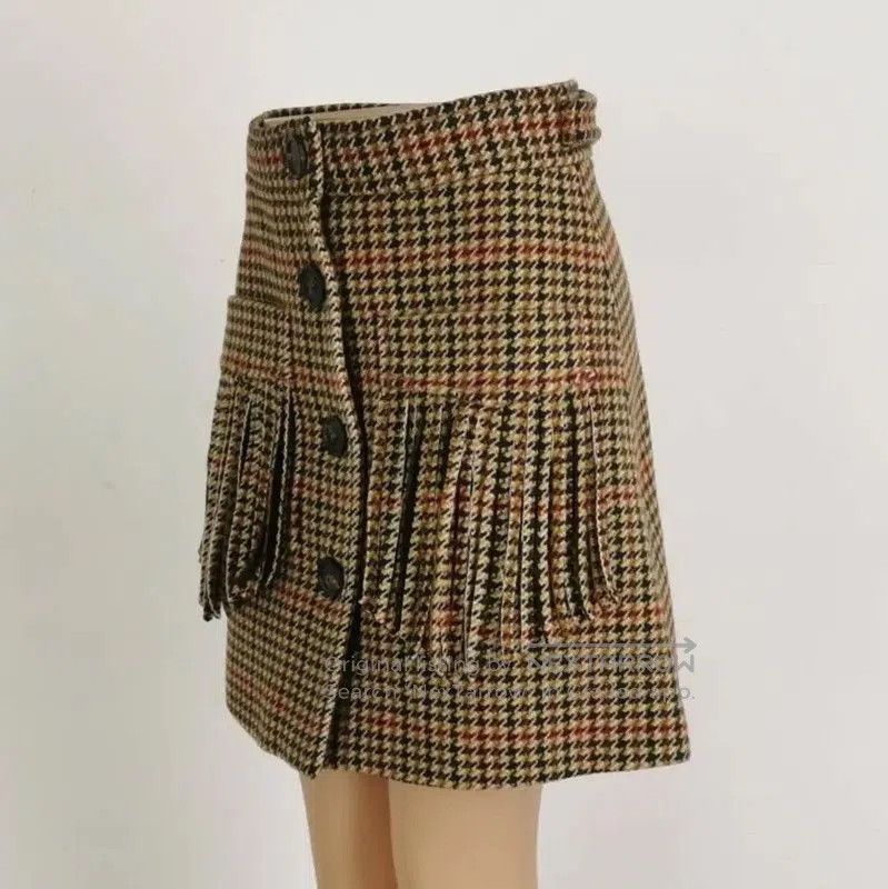Miu Miu Miu Miu Women's Color-Block Wool Embroidered Skirt . Size 23" - 2 Thumbnail