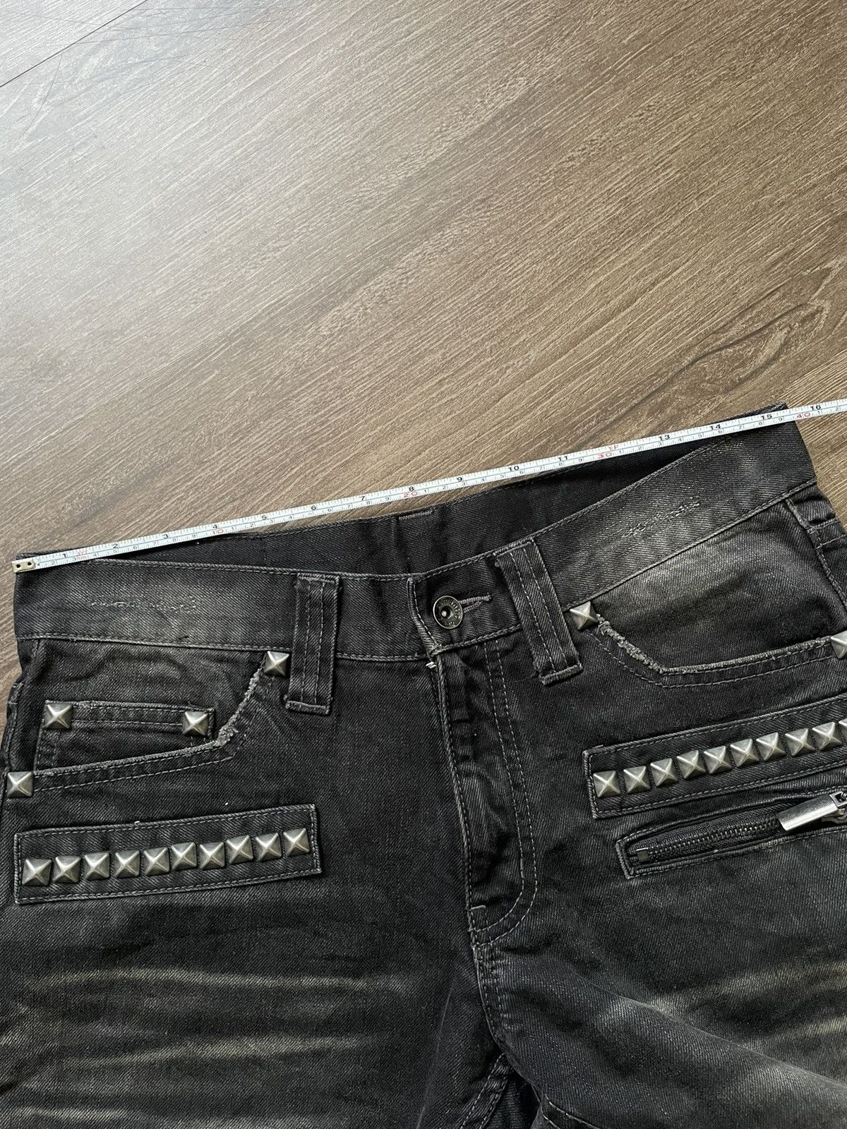 If Six Was Nine Semantic Design Punk Spiked Denim Size US 31 - 19 Thumbnail