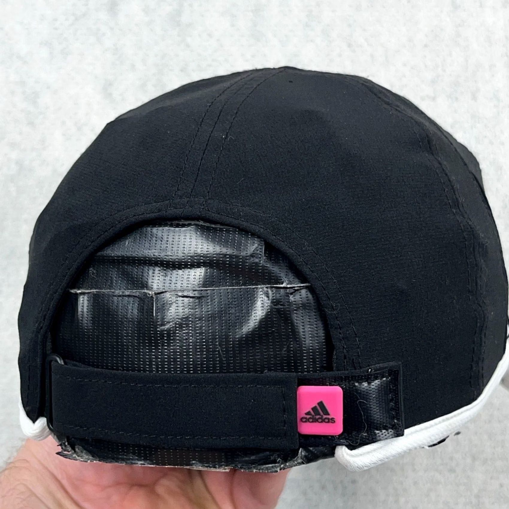 Adidas Adidas Hat Cap Womens Adjustable Performance Running Clima Lite Pink Logo Black Straps Size ONE SIZE - 6 Thumbnail
