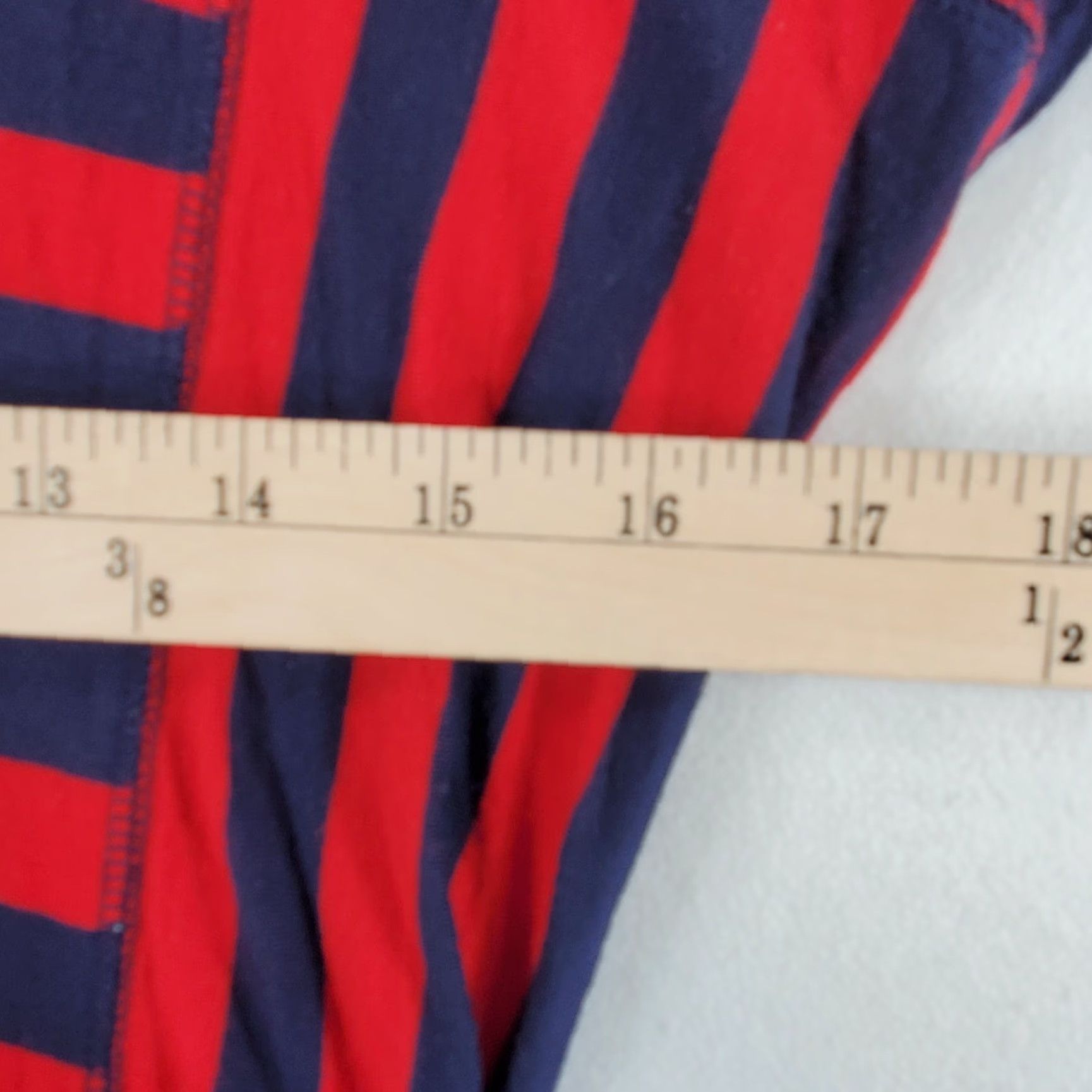 Express Express Shirt Womens XS Navy Blue And Red Striped Short Sleeve Stretch Nice Size XS / US 0-2 / IT 36-38 - 5 Thumbnail