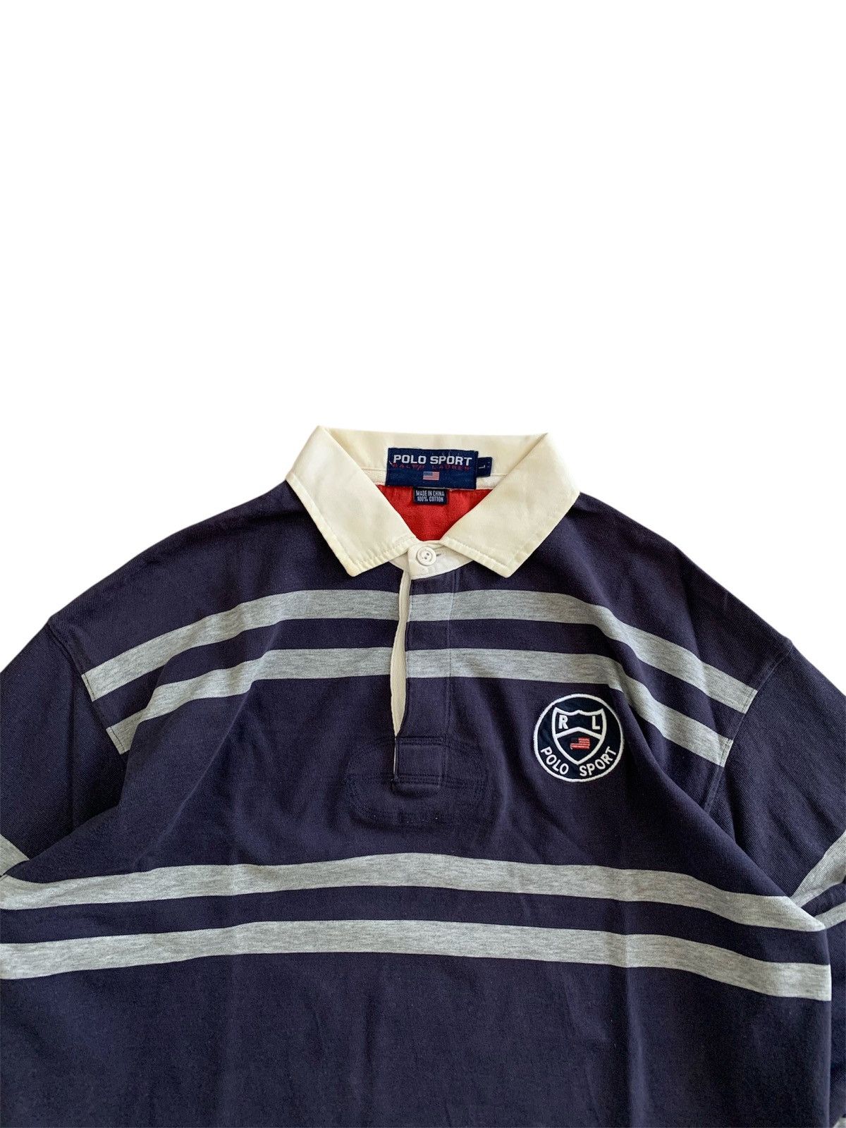 Polo Ralph Lauren Vintage Polo Sport P-67 Stripe Rugby Shirt Size US L / EU 52-54 / 3 - 4 Thumbnail