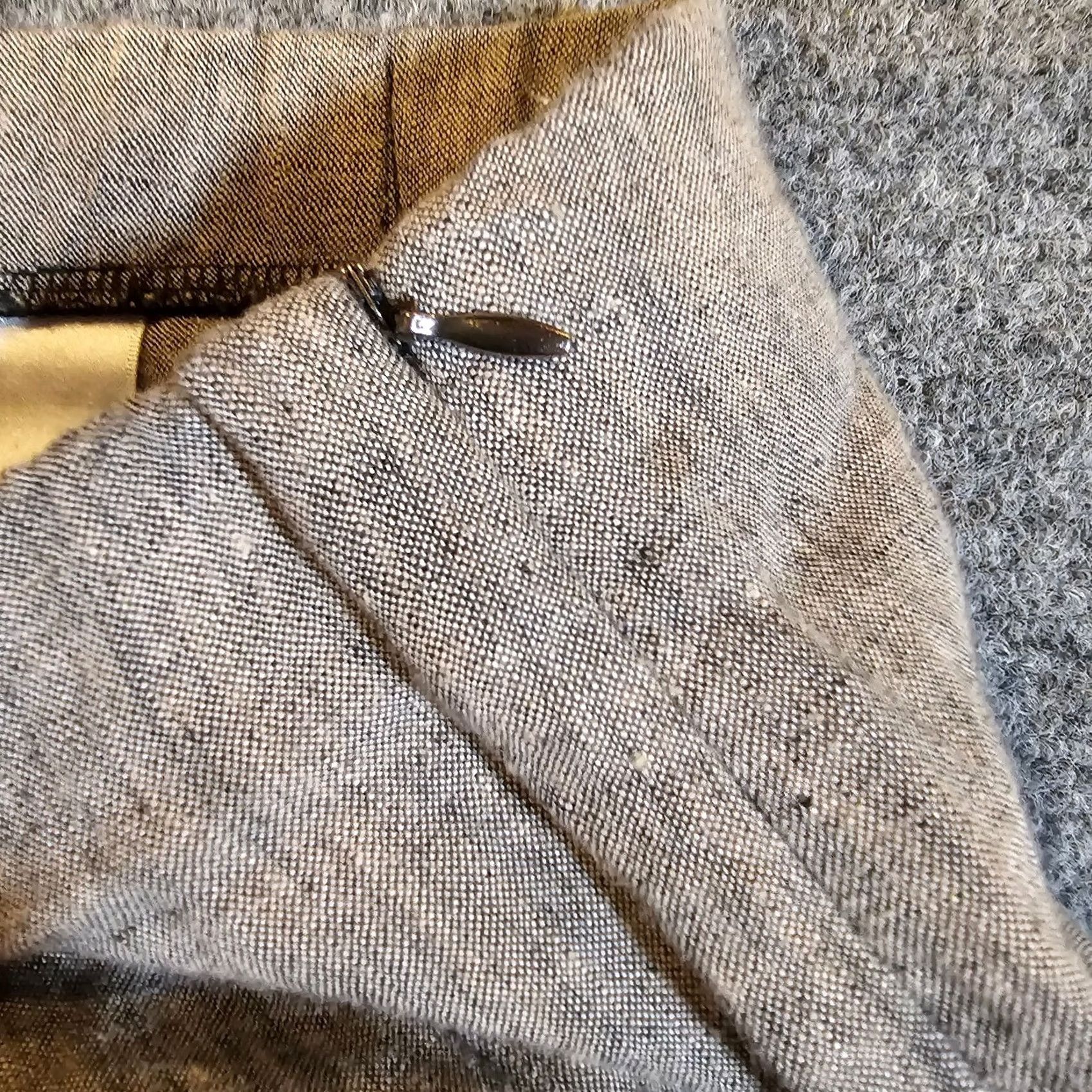 Vintage Chico's Pants 1 Womens Medium Gray Linen Straight Ankle Boho Lagenlook Career Pants Size 28" / US 6 / IT 42 - 4 Thumbnail