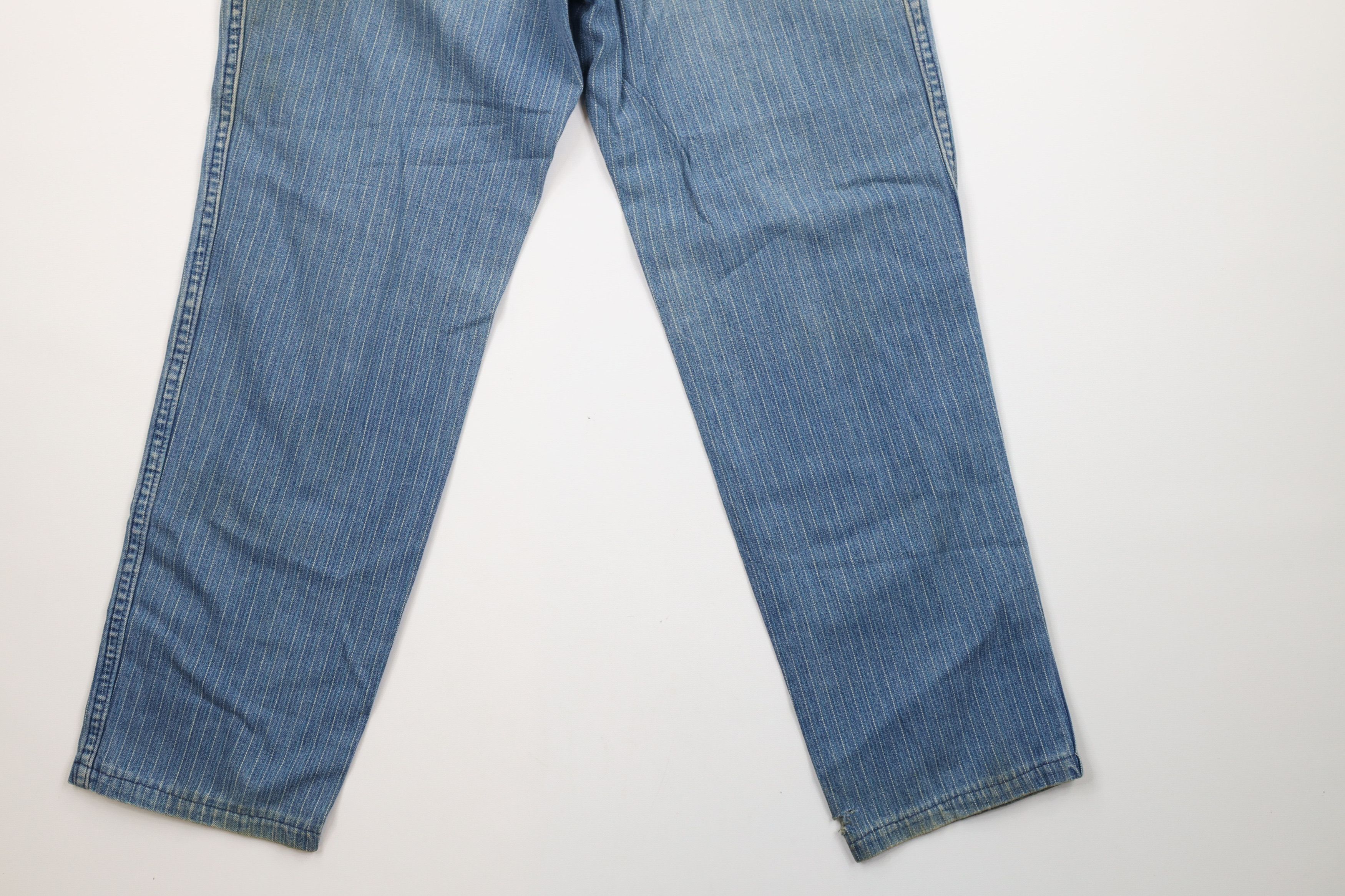 Vintage Vintage 90s Streetwear Striped Pleated Denim Jeans USA Size 28" / US 6 / IT 42 - 13 Thumbnail