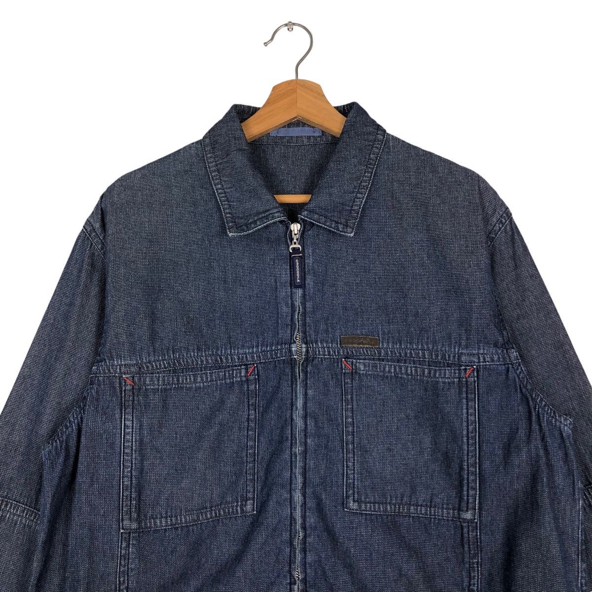Japanese Brand 🔥Vintage Denim Chore Jacket Zipper Crocodile Japan Made Size US L / EU 52-54 / 3 - 3 Thumbnail