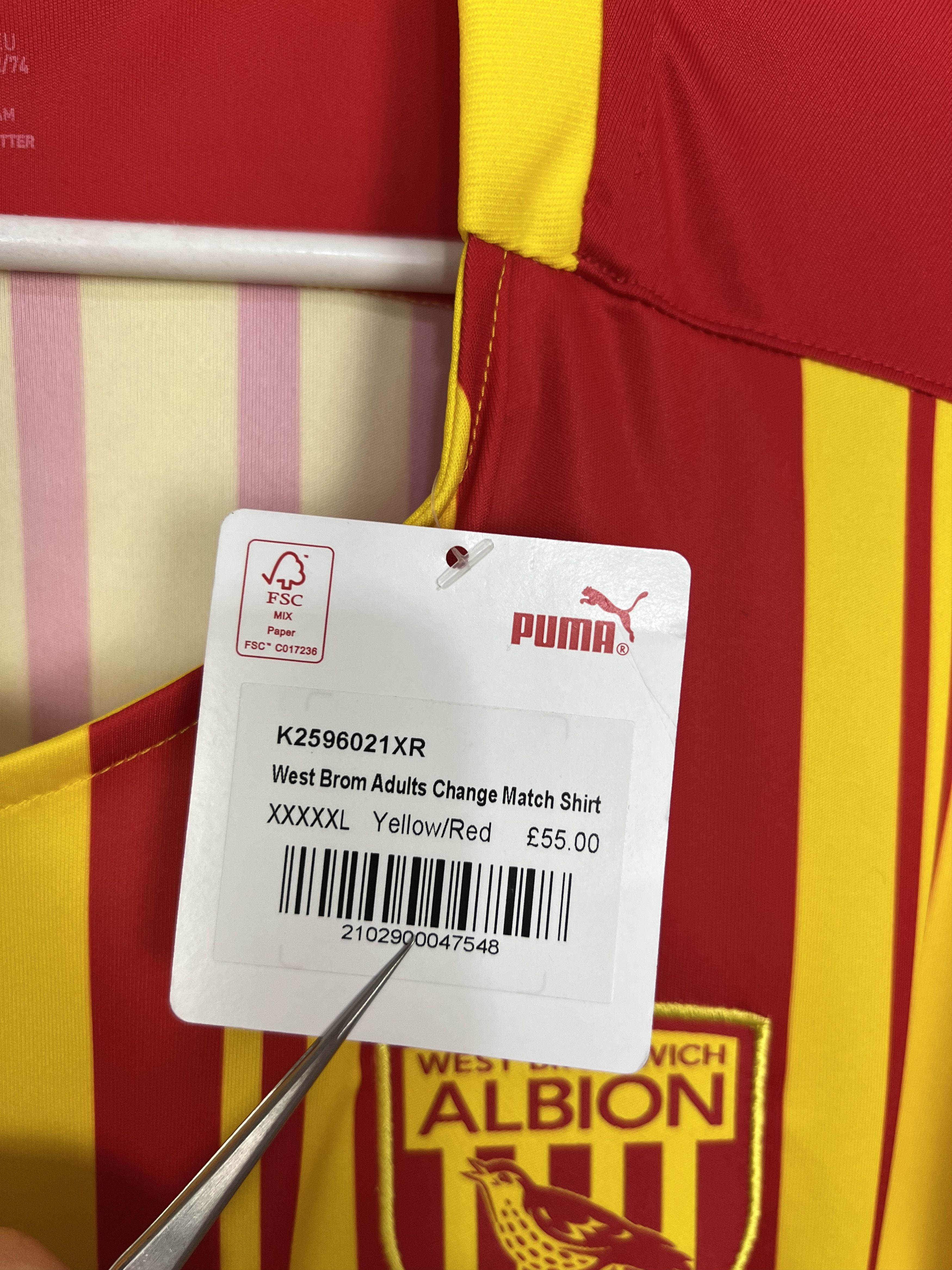 Puma West Bromwich Albion football shirt Soccer Jersey Trikot 5XL Size US XXL / EU 58 / 5 - 6 Thumbnail