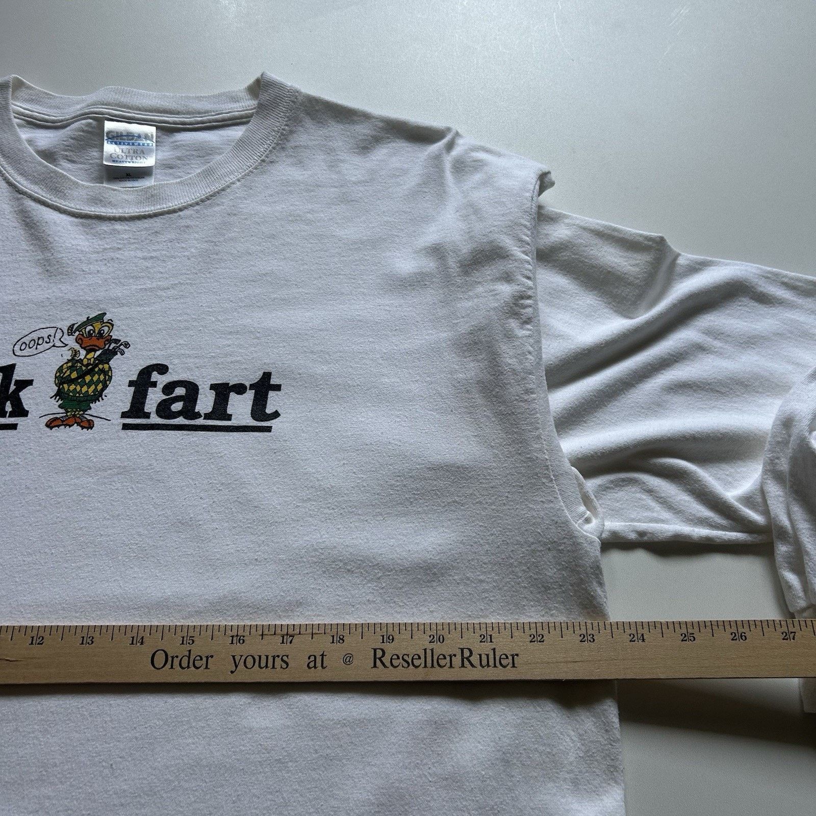 Gildan Vintage Y2K Funny Shirt Long Sleeve XL Duck Fart Animal Art Size US XL / EU 56 / 4 - 4 Thumbnail