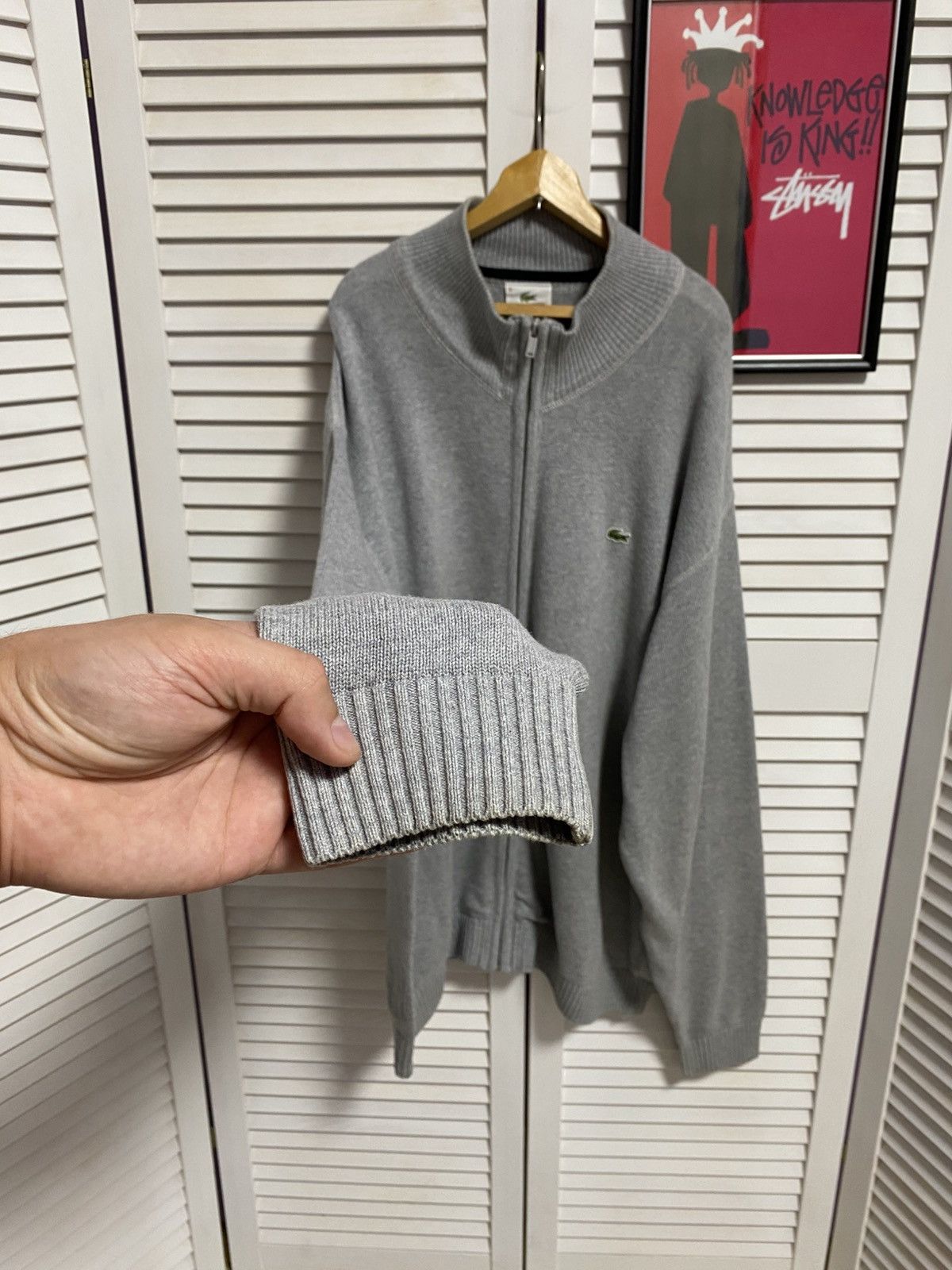 Lacoste Vintage Lacoste Zip-Up Sweater Crocodile Size - XXXL Size US XXL / EU 58 / 5 - 4 Thumbnail