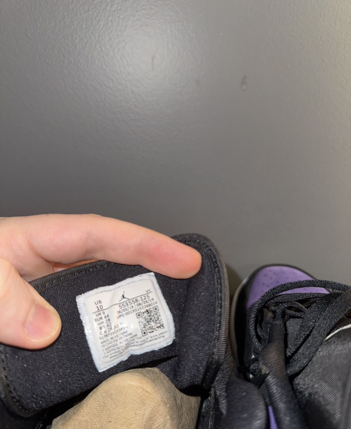 Jordan Brand Air Jordan 1 Low Court Purple Size US 10 / EU 43 - 5 Thumbnail
