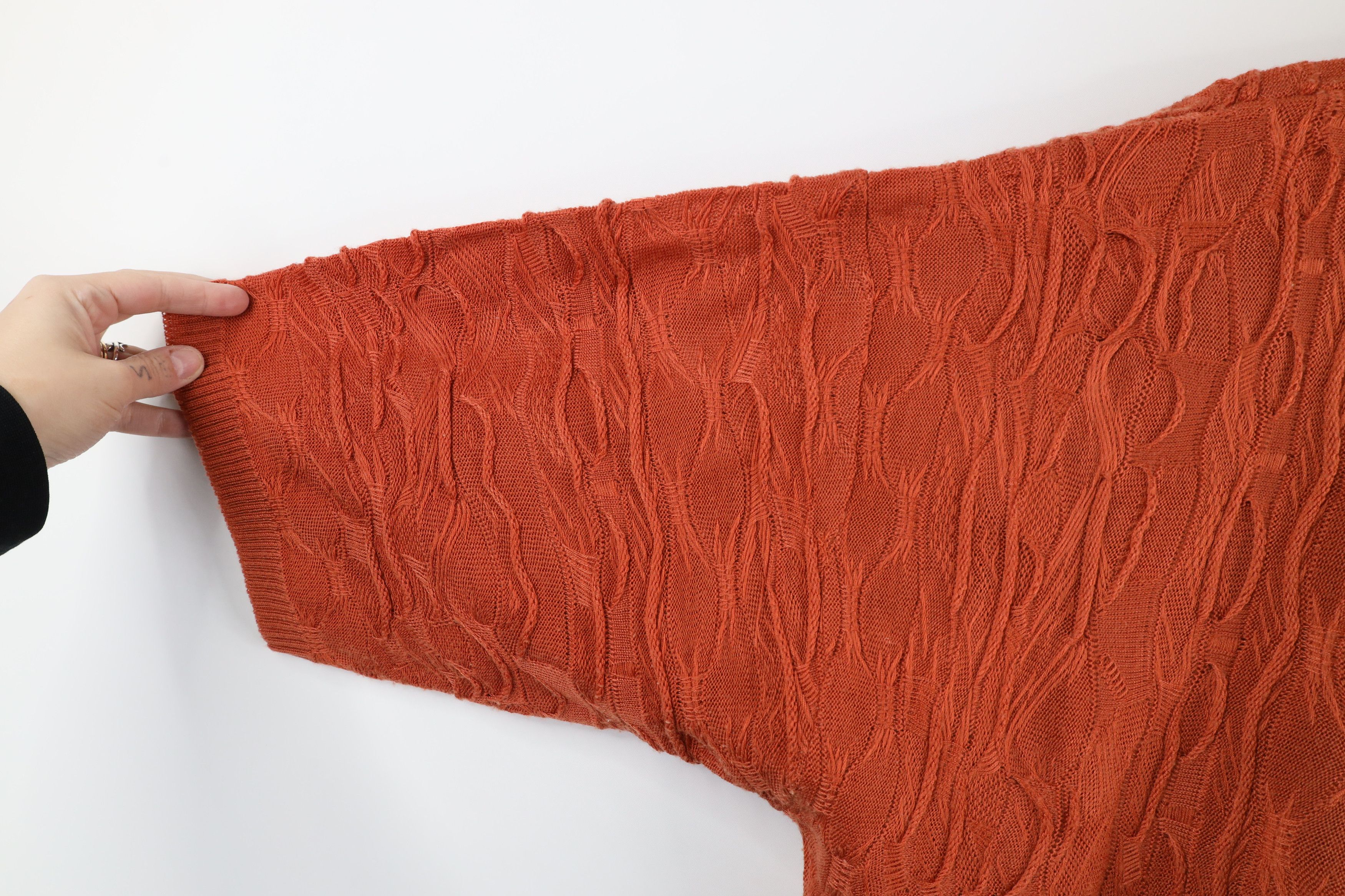 Vintage Vintage 90s Coogi Style Short Sleeve Knit Sweater Orange Size US XL / EU 56 / 4 - 5 Thumbnail