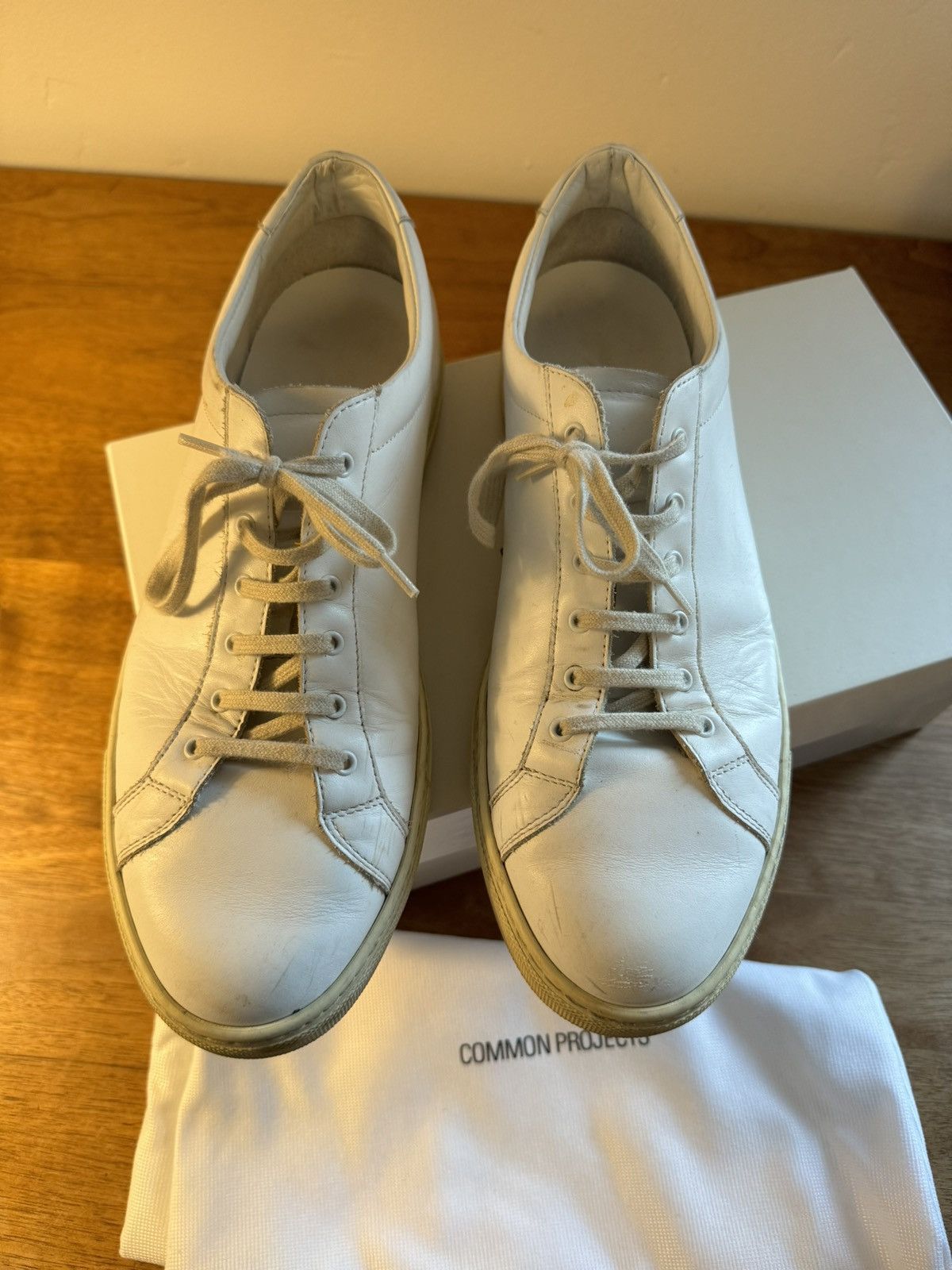 image of Common Projects Mr Porter Retro White Sneakers, Men's (Size 9)