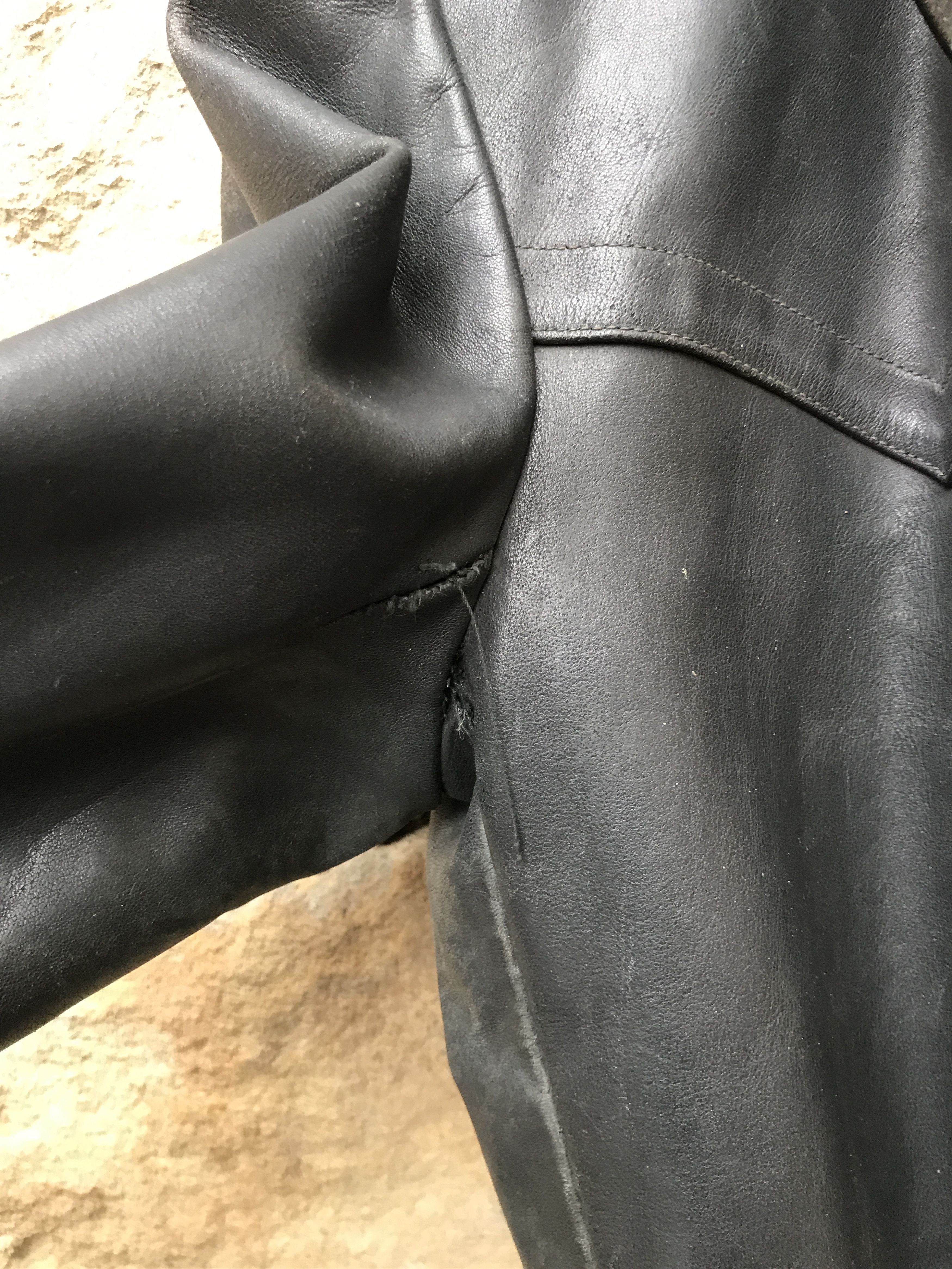 Vintage 40s German Motorcycle Horsehide Leather Jacket / Coat Size US L / EU 52-54 / 3 - 9 Thumbnail
