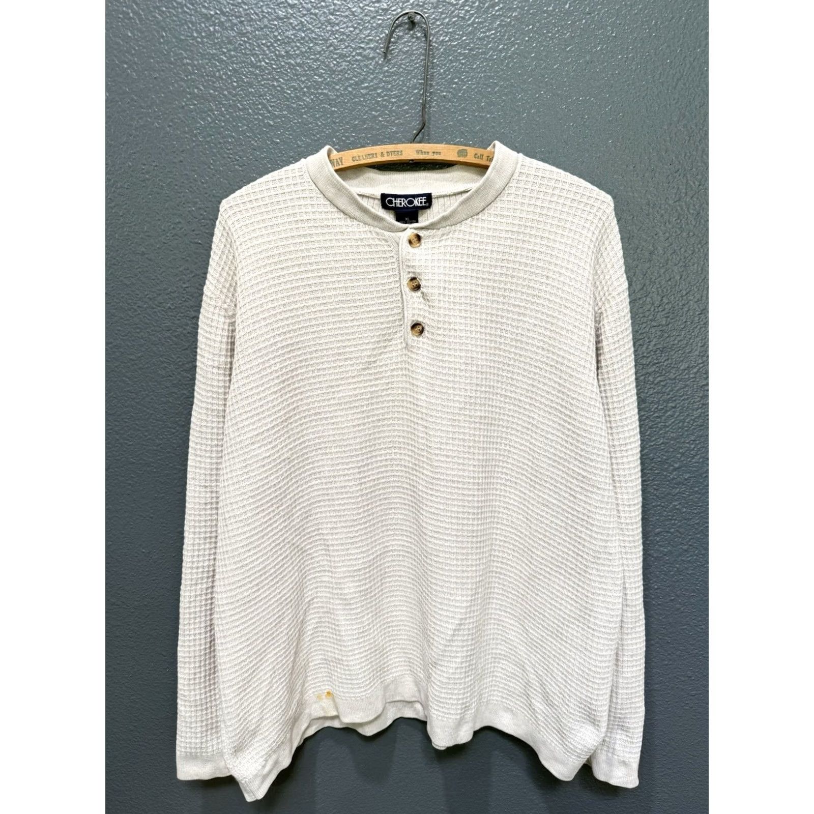 Cherokee VINTAGE Cherokee White Cotton Thermal Long Sleeve Shirt XL Mens Size US XL / EU 56 / 4 - 3 Thumbnail
