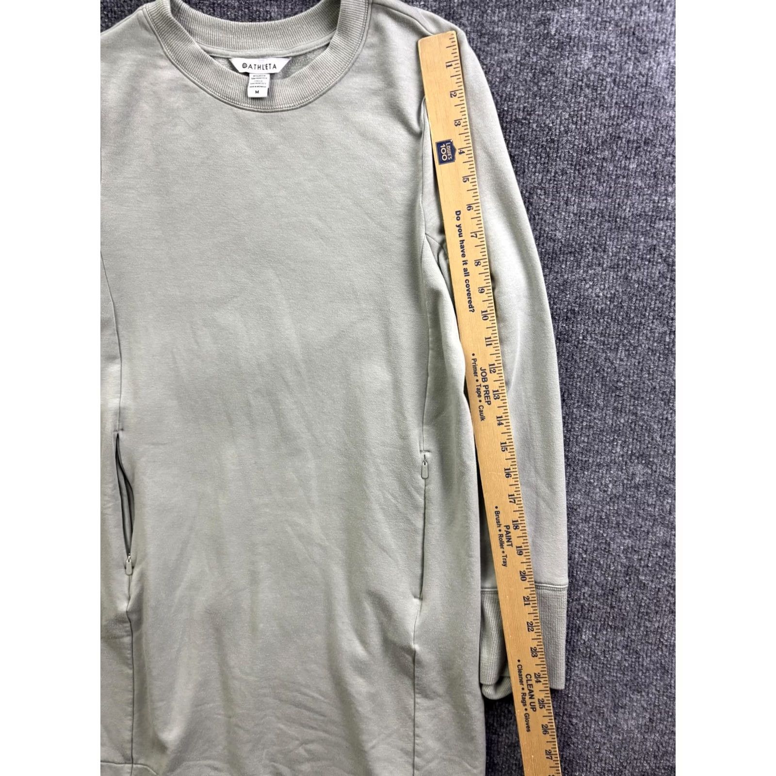 Athleta Athleta Dress Womens M Green Fleece Long Sleeve Pockets Casual Shirt Dress Size M / US 6-8 / IT 42-44 - 3 Thumbnail