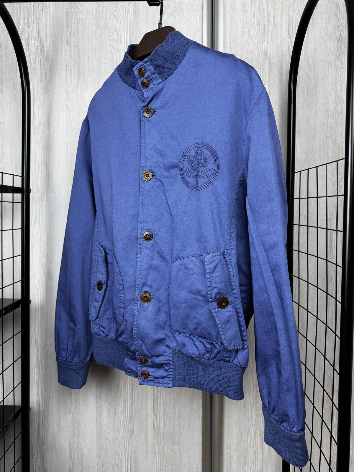Baldessarini Baldessarini made in Italy blue linen cotton bomber jacket Size US L / EU 52-54 / 3 - 8 Thumbnail