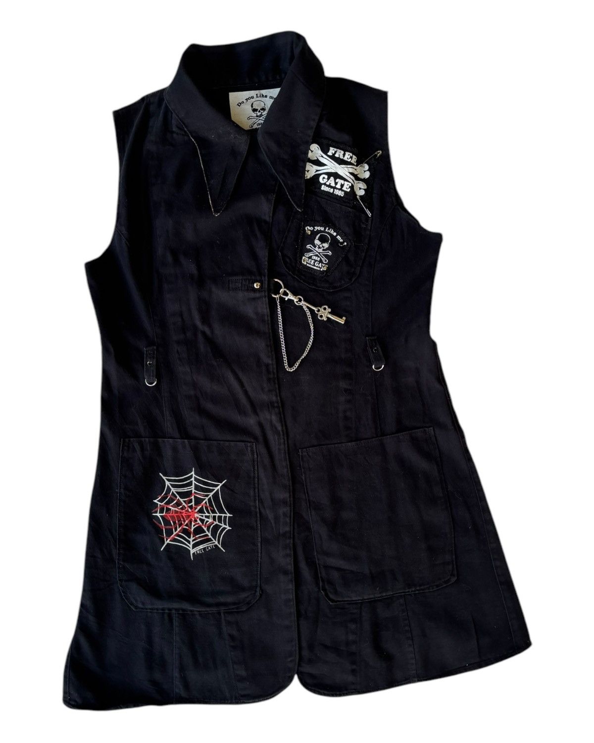 If Six Was Nine × Japanese Brand × Le Grande Bleu (L.G.B.) 2000s Free Gate Punk Grunge Gothic Spiderweb Chain Vest Size S / US 4 / IT 40 - 5 Thumbnail