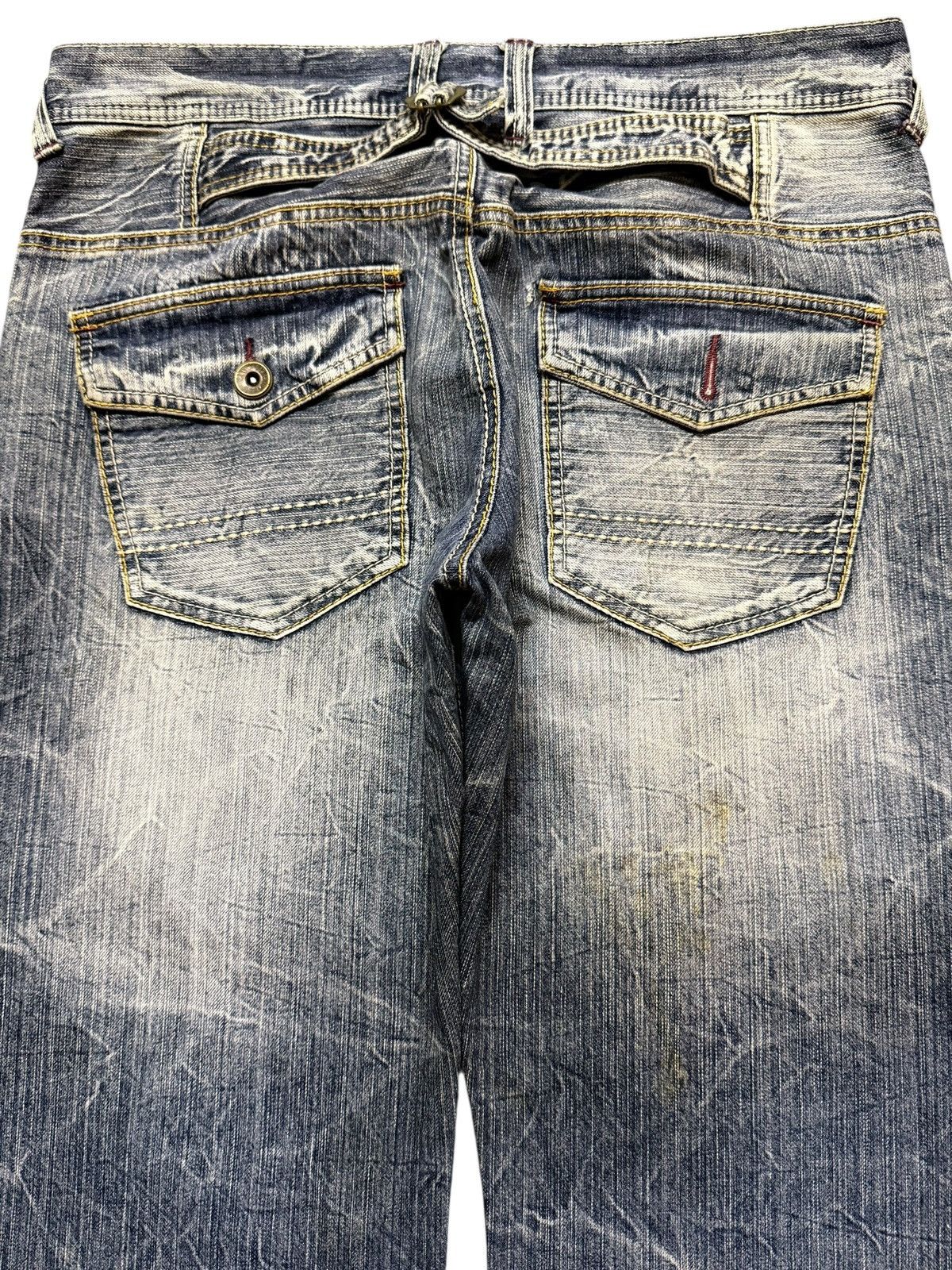 14th Addiction Vintage Japanese Brand Mud Wash Faded Thunder Distress Baggy Size US 34 / EU 50 - 5 Thumbnail