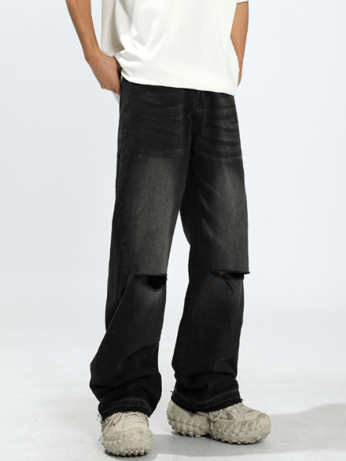Japanese Brand × Jean American retro washed distressed loose ripped jeans Size US 32 / EU 48 - 1 Thumbnail