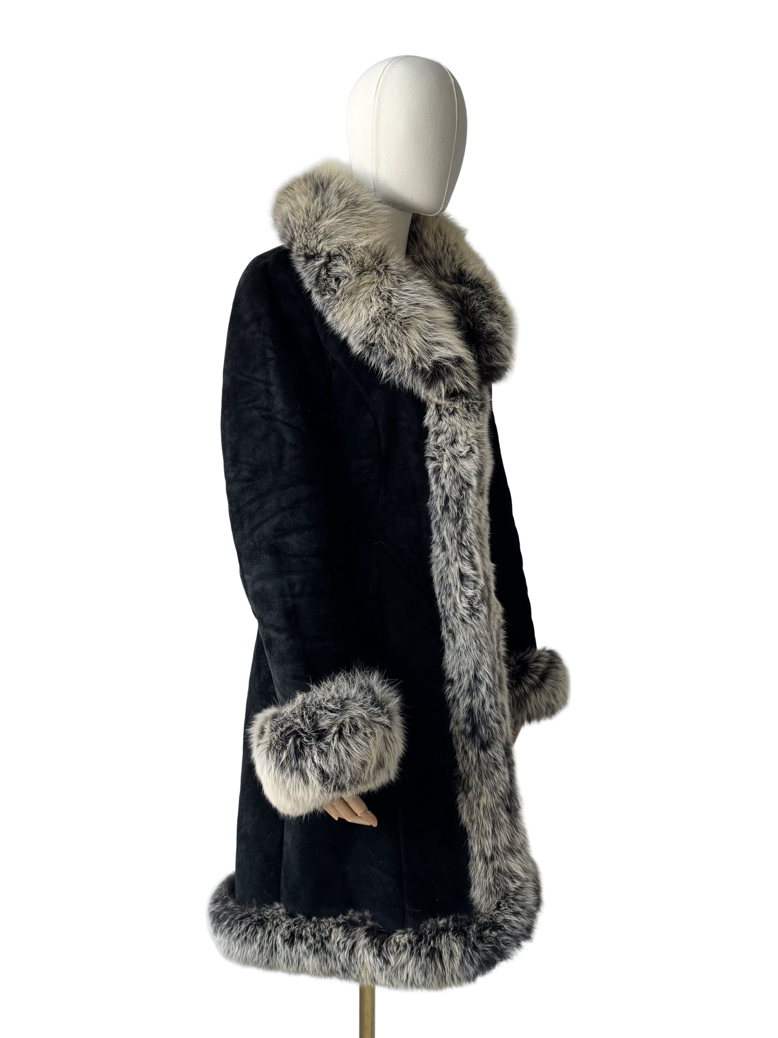 Vintage Vintage Leather Coat With Real Fur Details Size L / US 10 / IT 46 - 1 Thumbnail