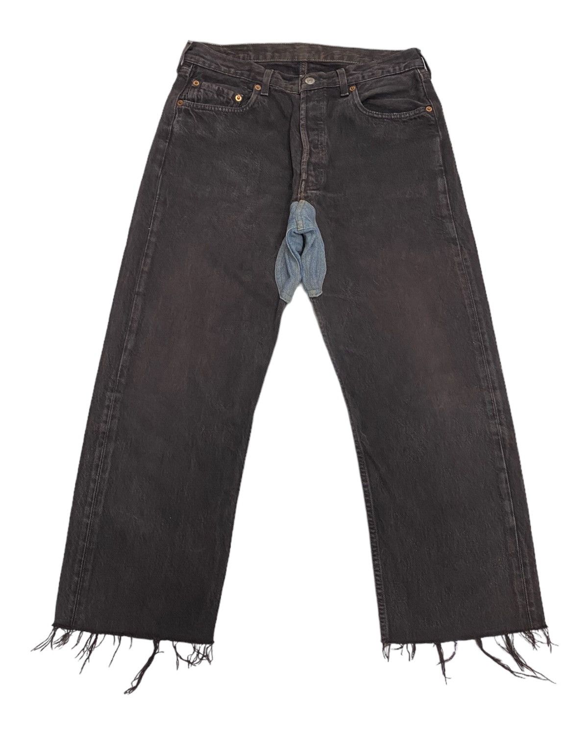Levi's × Vintage LEVIS 501 MADE IN SPAIN FADED BLACK RELEASE HEM BAGGY JEANS Size US 30 / EU 46 - 1 Thumbnail