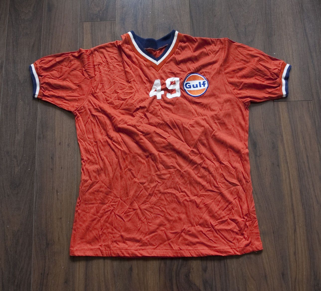 Vintage Gulf Oil Racing Gaz T Shirt Size M/L Vintage 50/50 Orange Size US L / EU 52-54 / 3 - 1 Thumbnail