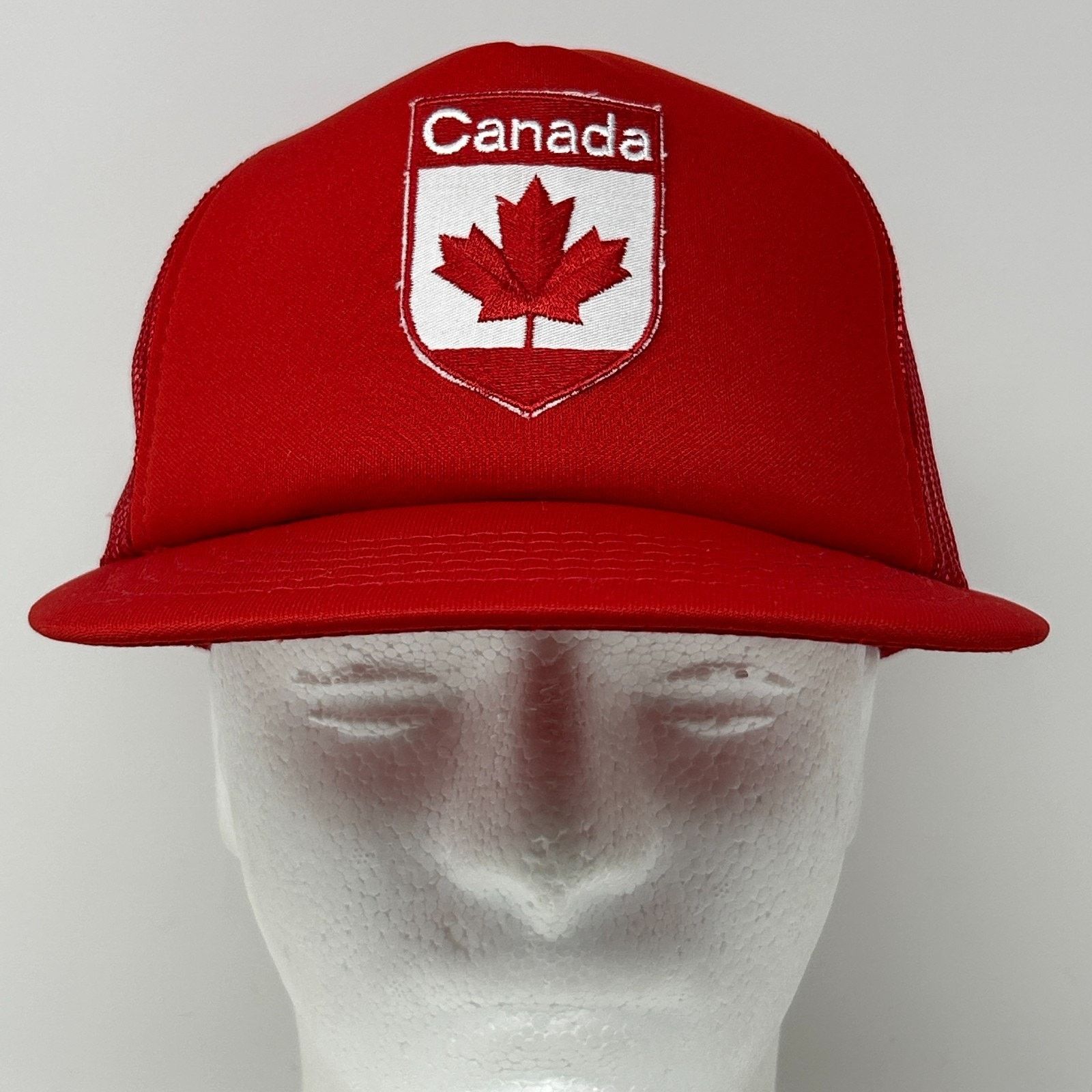 Vintage Vintage 80s Canadian Trucker Hat Baseball Cap Red Canada Size ONE SIZE - 2 Thumbnail