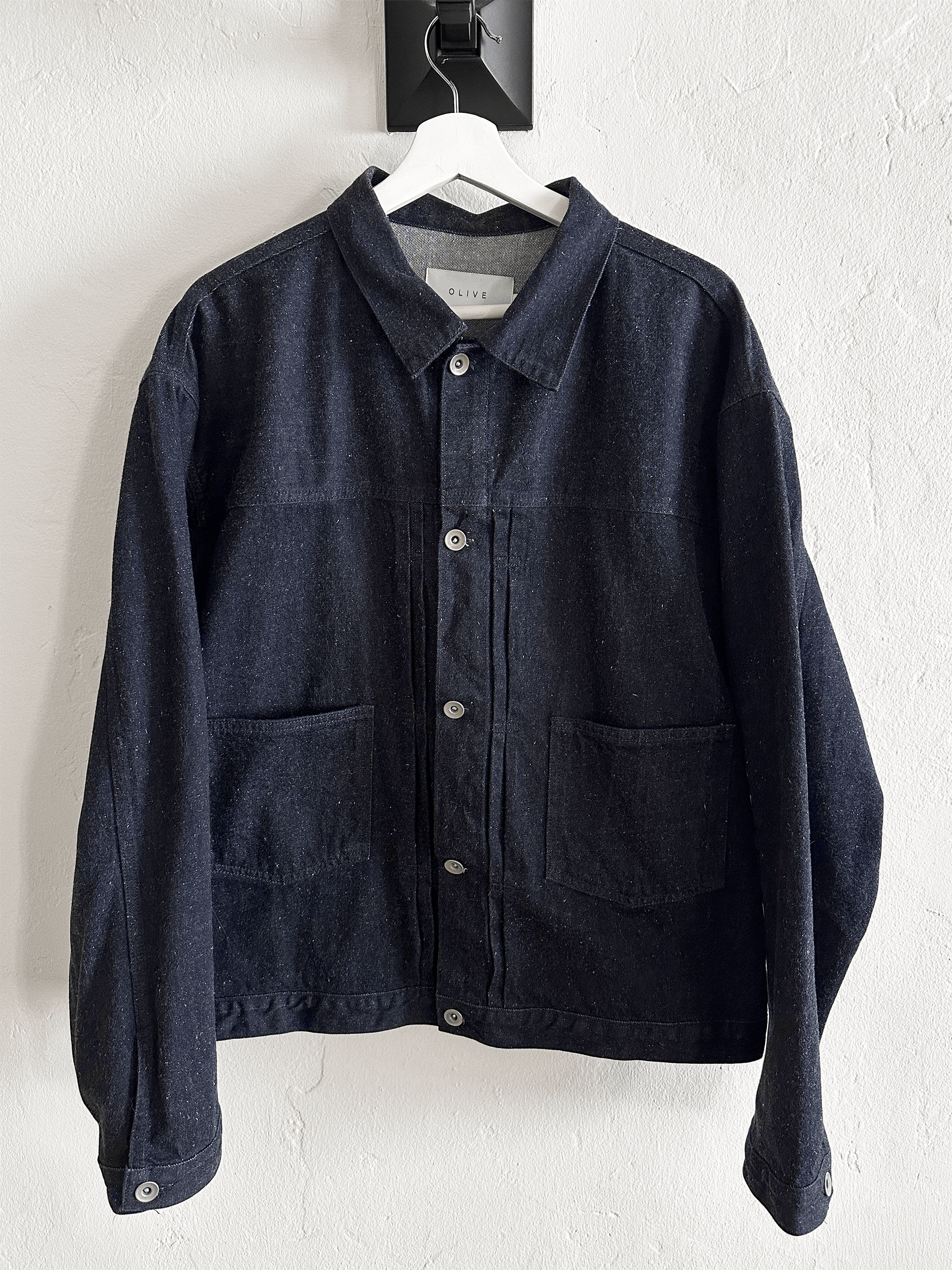 Olive Olive Speckled Raw Indigo Denim Chore Jacket Levis Selvedge Size US M / EU 48-50 / 2 - 2 Thumbnail