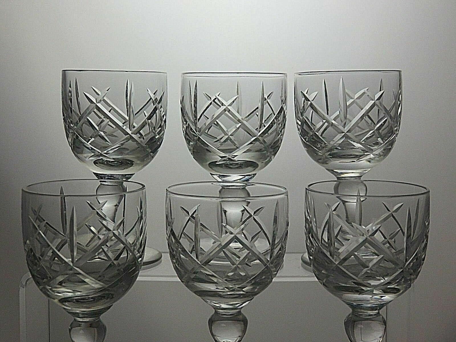 Other 6 xThomas Webb Crystal Hatton Garden Cut Wine Glasses 4 1/2" Size ONE SIZE - 2 Thumbnail