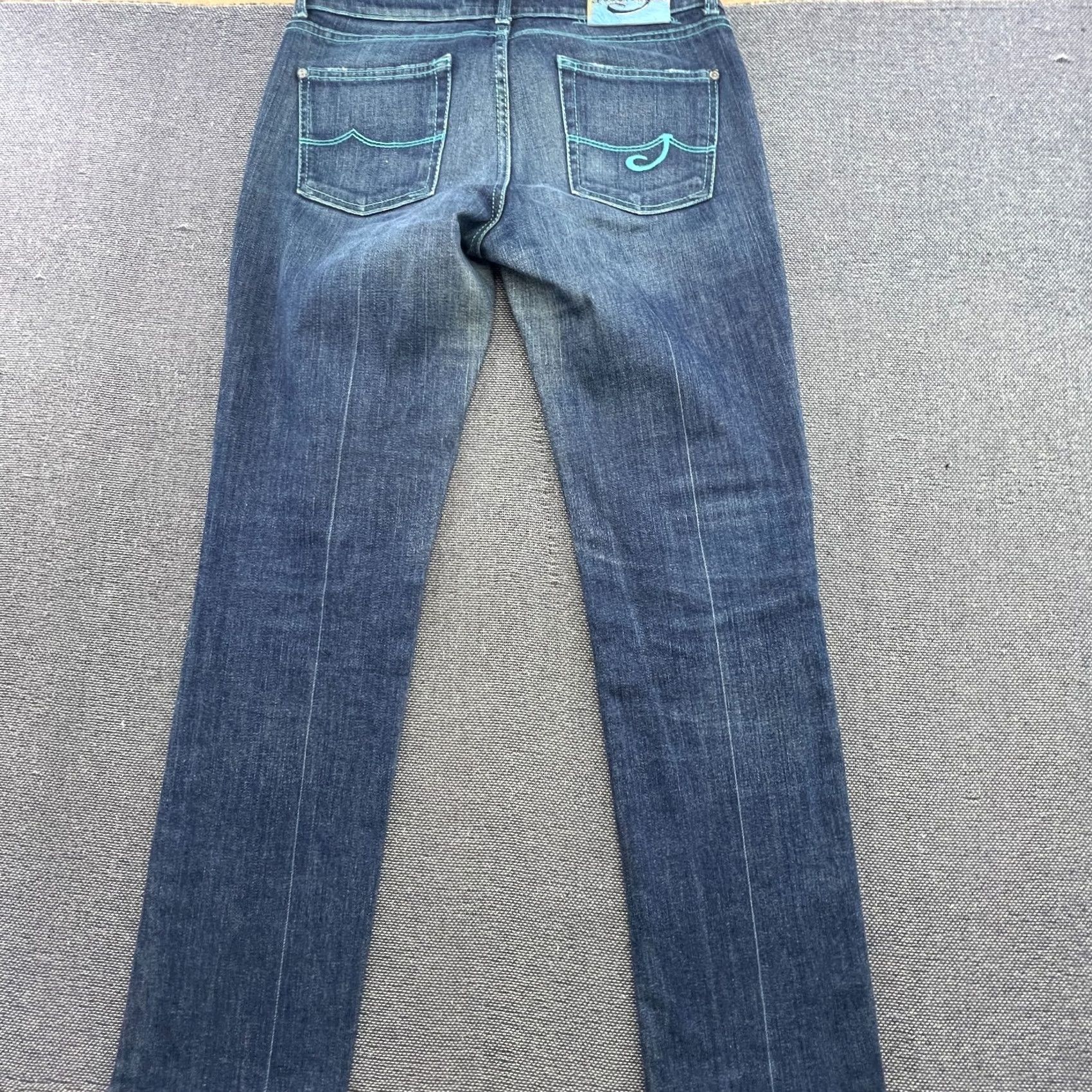 Jacob Cohen Jacob Cohen J711-S Jeans Womens W32 L29 Blue Denim Slim Fit Straight Mid Rise Size 24" / US 00 / IT 34 - 3 Thumbnail