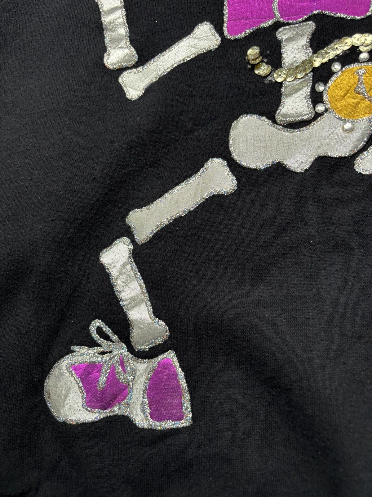 Vintage 1980s ONEITA Embellished Skeleton Sweater Size US L / EU 52-54 / 3 - 6 Thumbnail