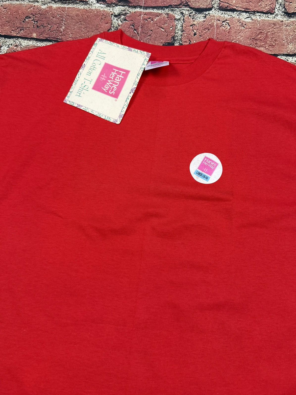 Hanes Vintage Hanes Her Way Blank Red Single Stitch T Shirt NEW Size L / US 10 / IT 46 - 7 Thumbnail