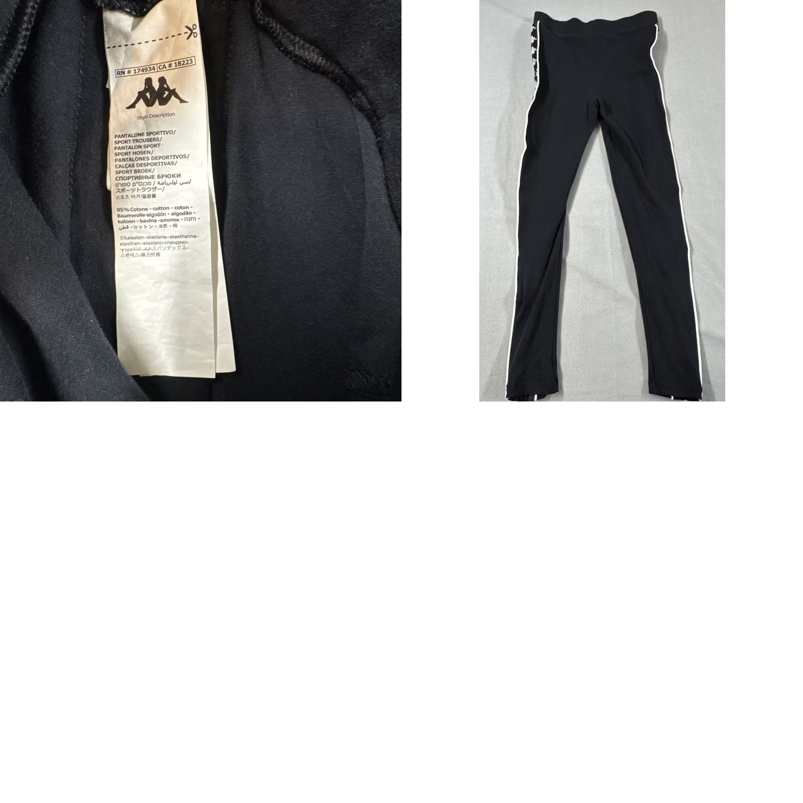 Kappa KAPPA Womens Leggings Size Small Black Colourblock Polyester Logo Graphic Size 28" / US 6 / IT 42 - 8 Thumbnail