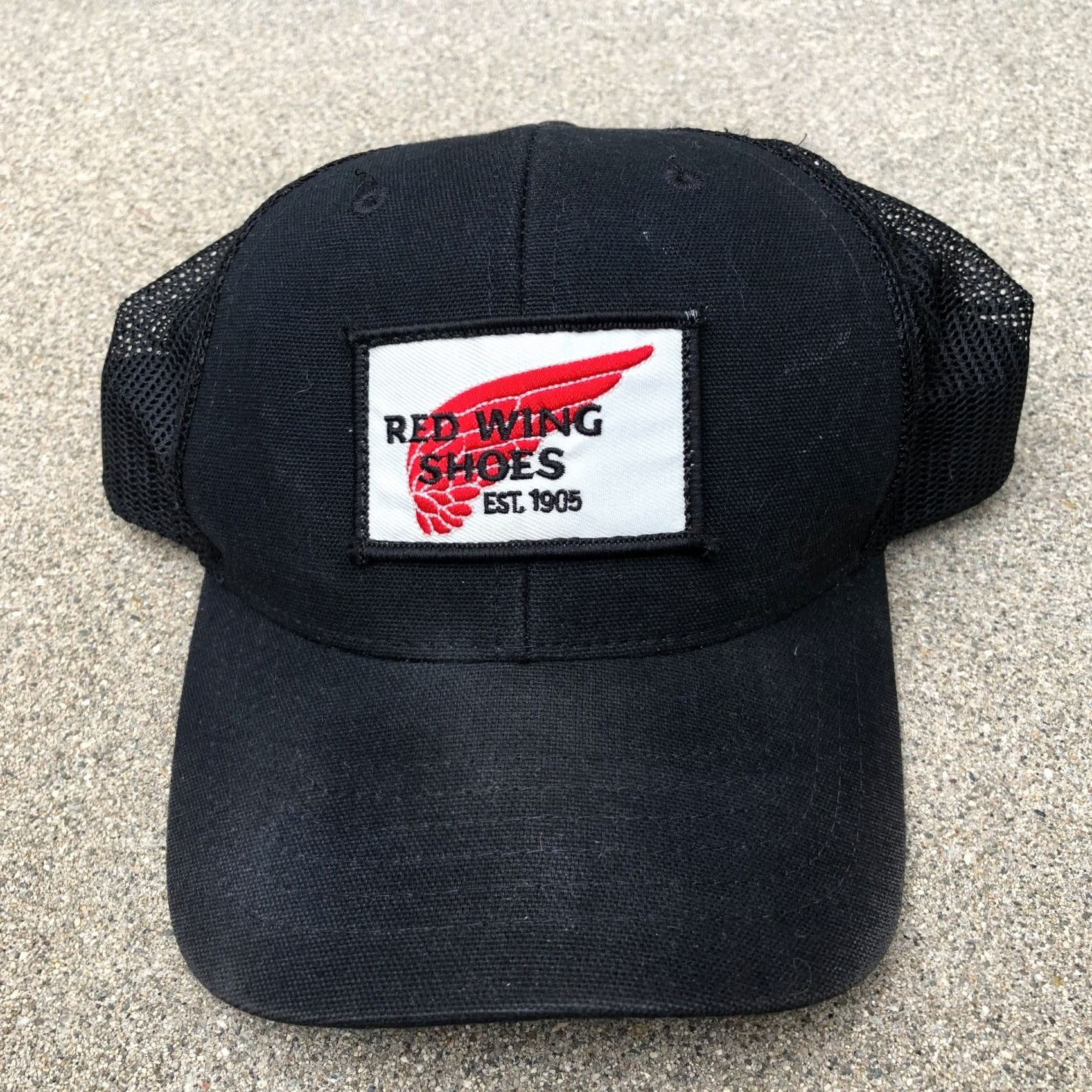 Red Wing VINTAGE RED WING SHOES Trucker Hat Men Black One Size Adjustable Cap Snapback Cap Worn Size ONE SIZE - 2 Thumbnail