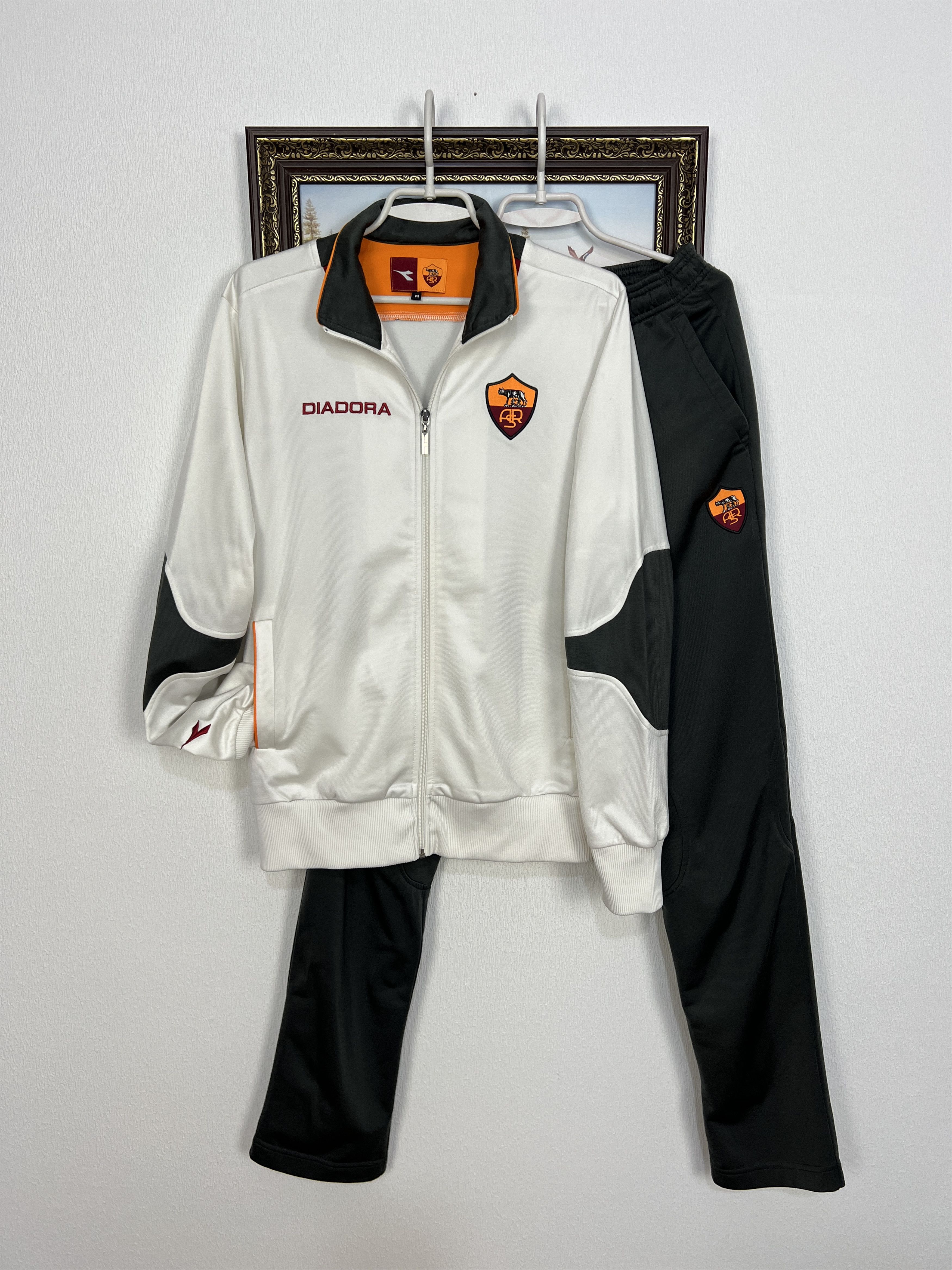 Diadora Vintage AS Roma Football Track Suit Soccer Set Jacket Pants Size US M / EU 48-50 / 2 - 1 Thumbnail