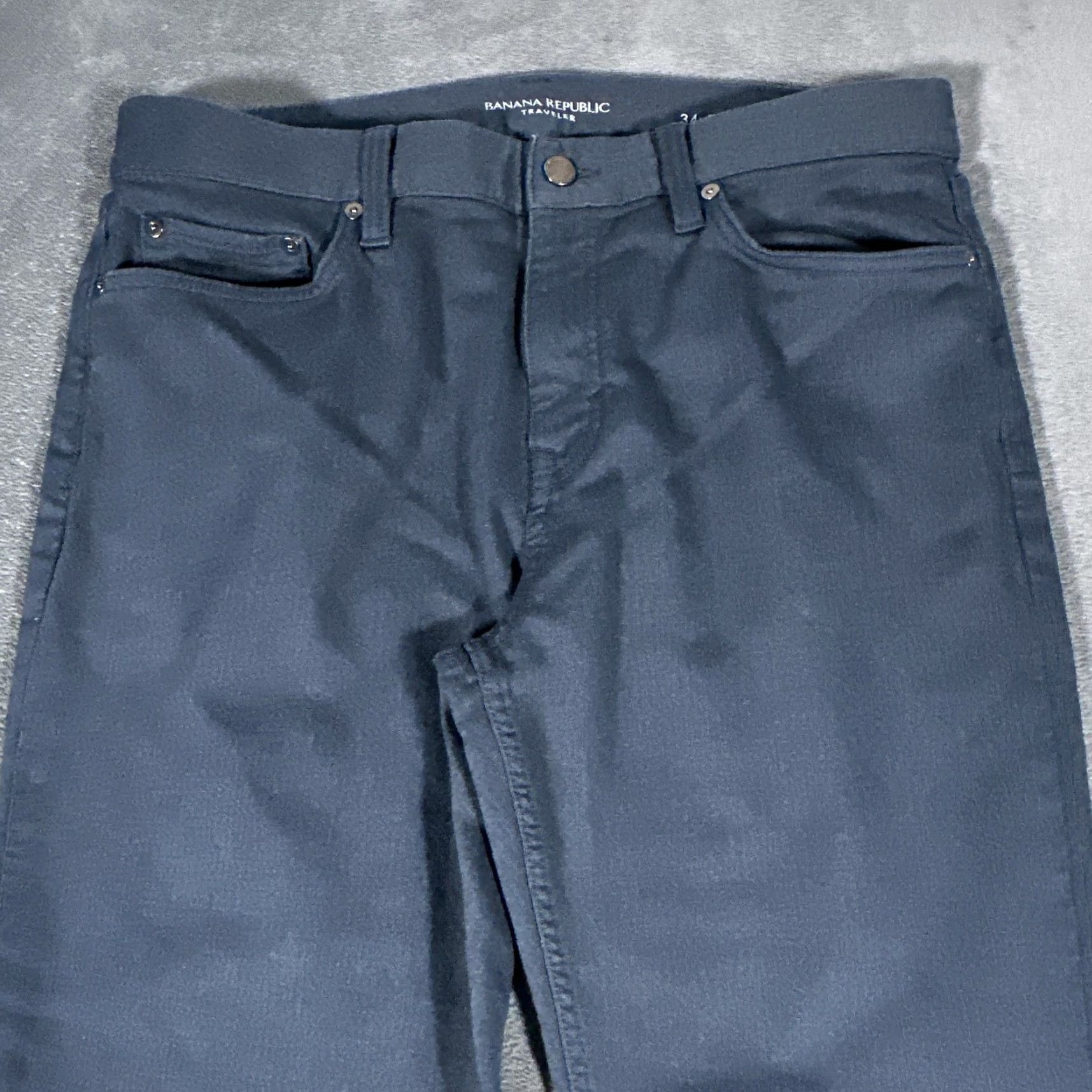 Banana Republic Banana Republic Traveler Jeans Mens 34x32 Blue Slim Straight Stretch Denim Pants Size US 34 / EU 50 - 2 Thumbnail