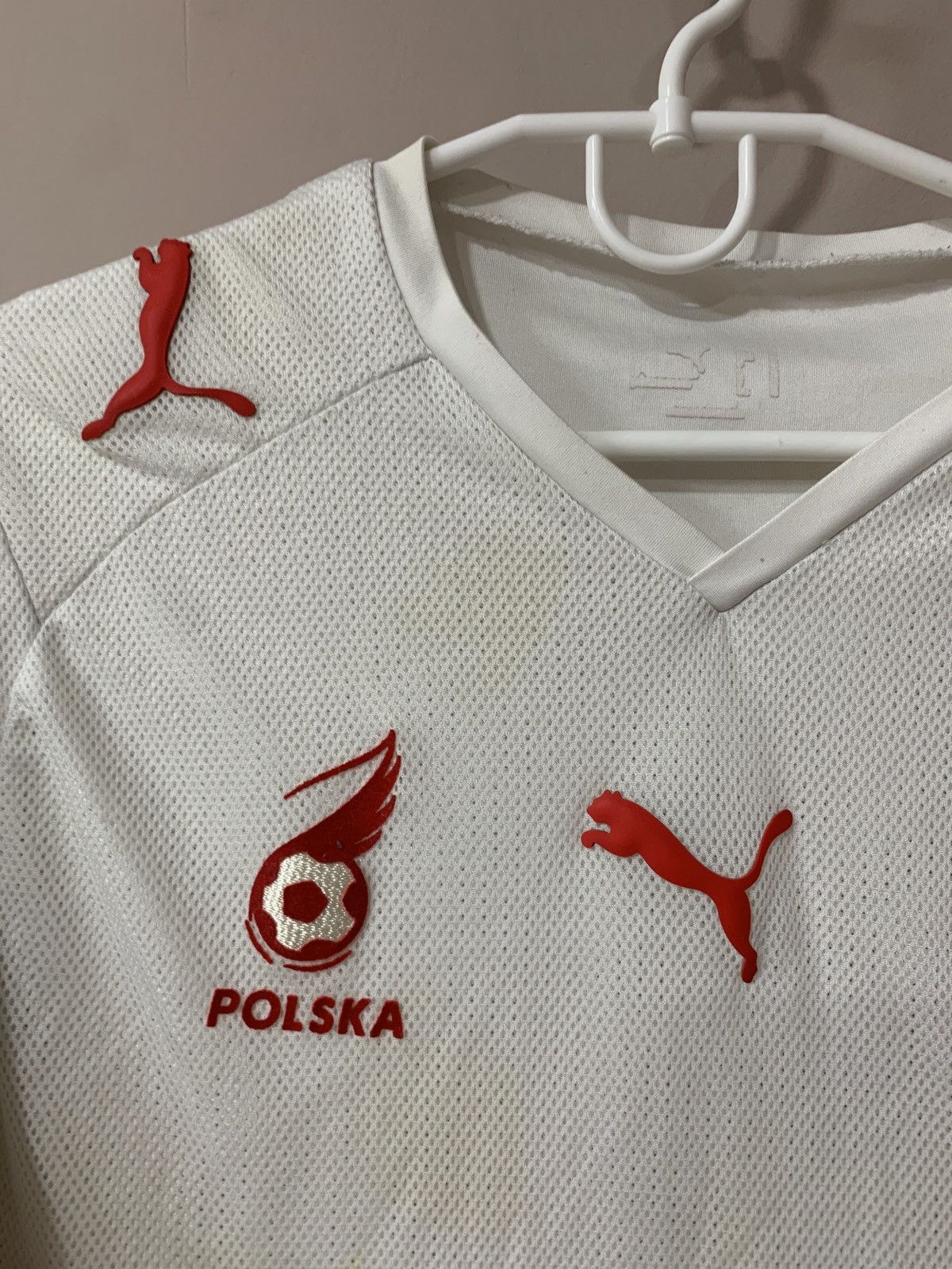 Puma Poland Polska 2008 away Football Shirt Puma Soccer Jersey M Size US M / EU 48-50 / 2 - 4 Thumbnail
